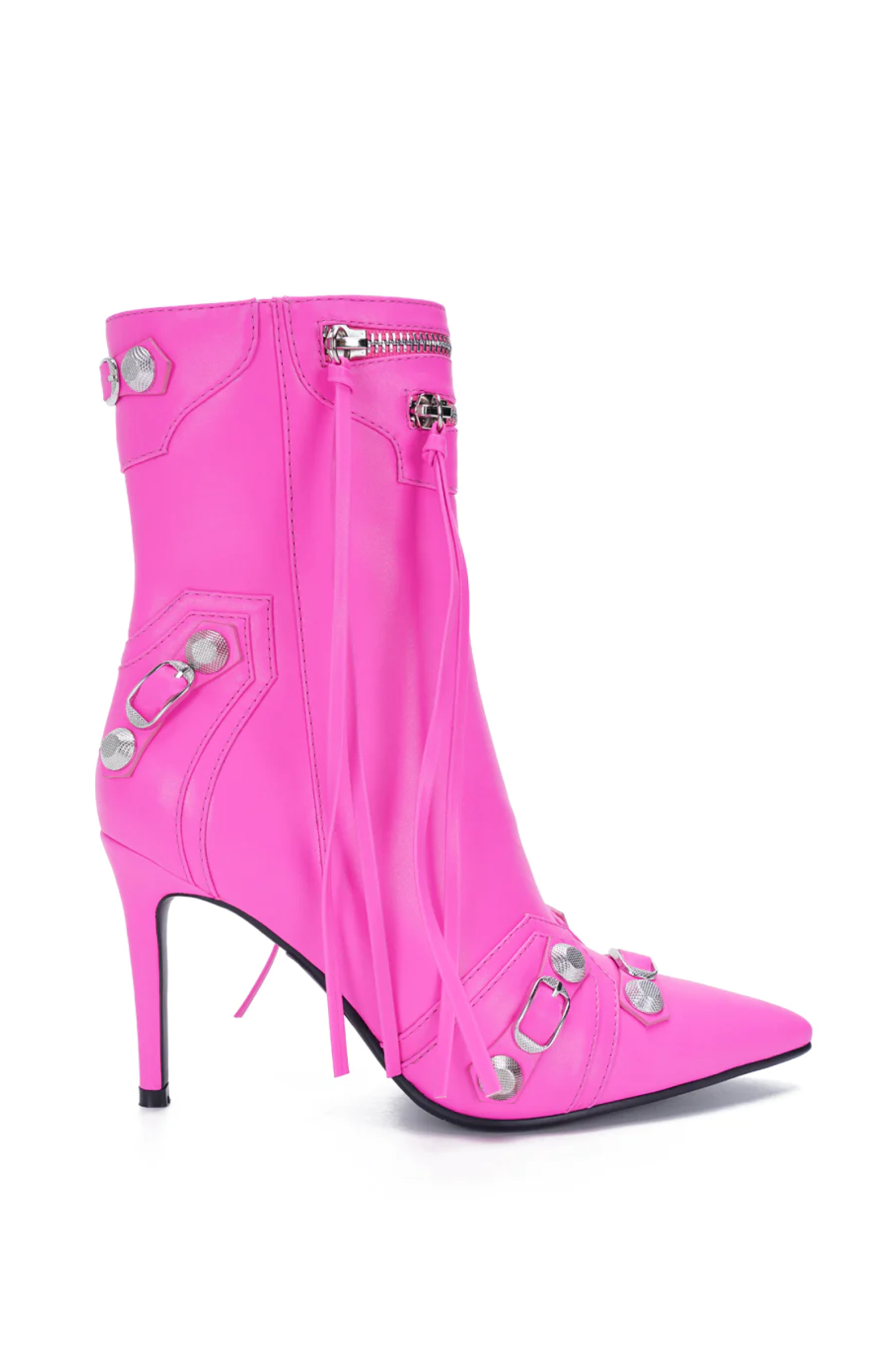 hot pink leather boots