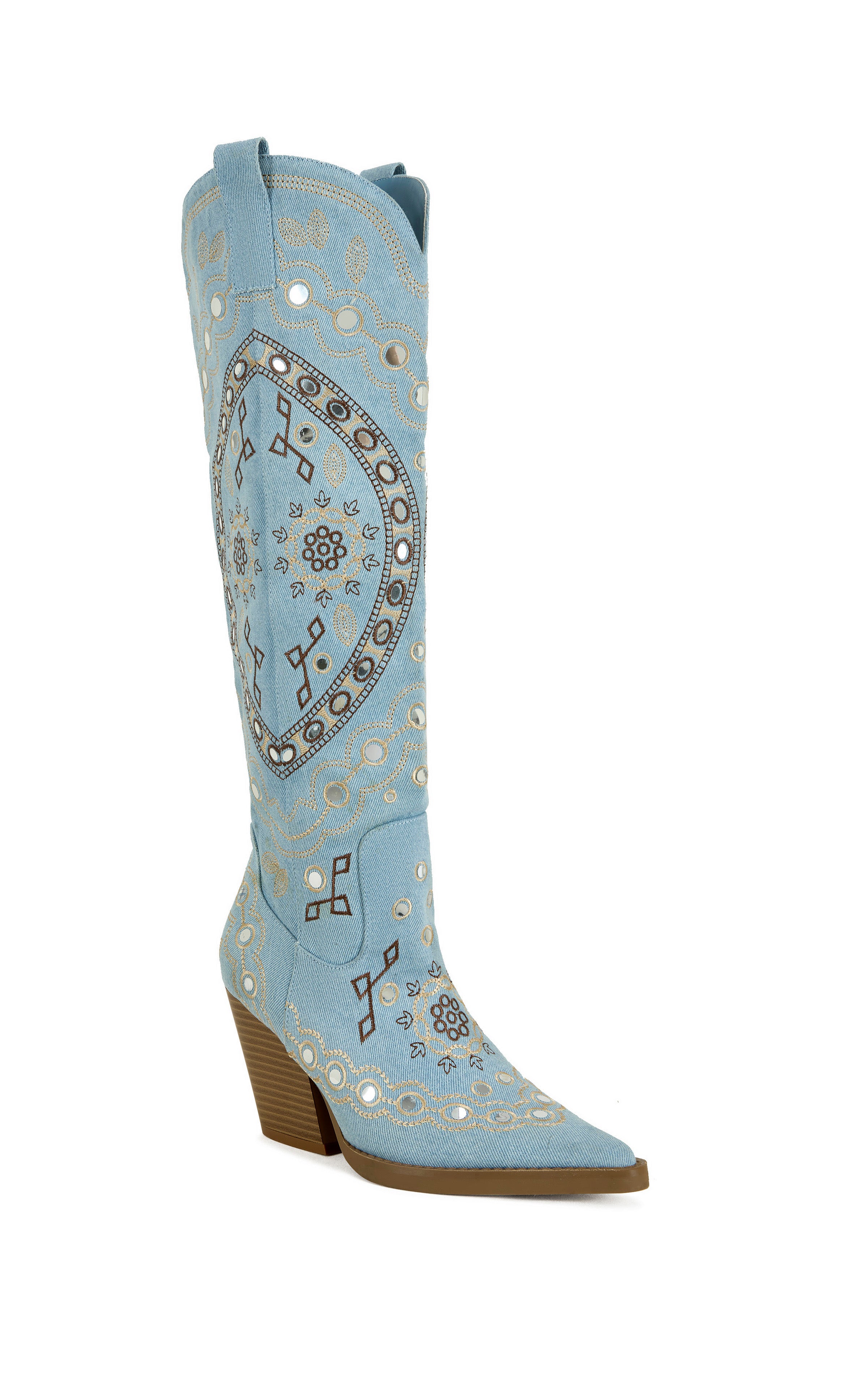 Doir boutipue.レアナ　デザイン⁉️ AAMINA-DENIM BLOCK BOOT | AZALEA WANG