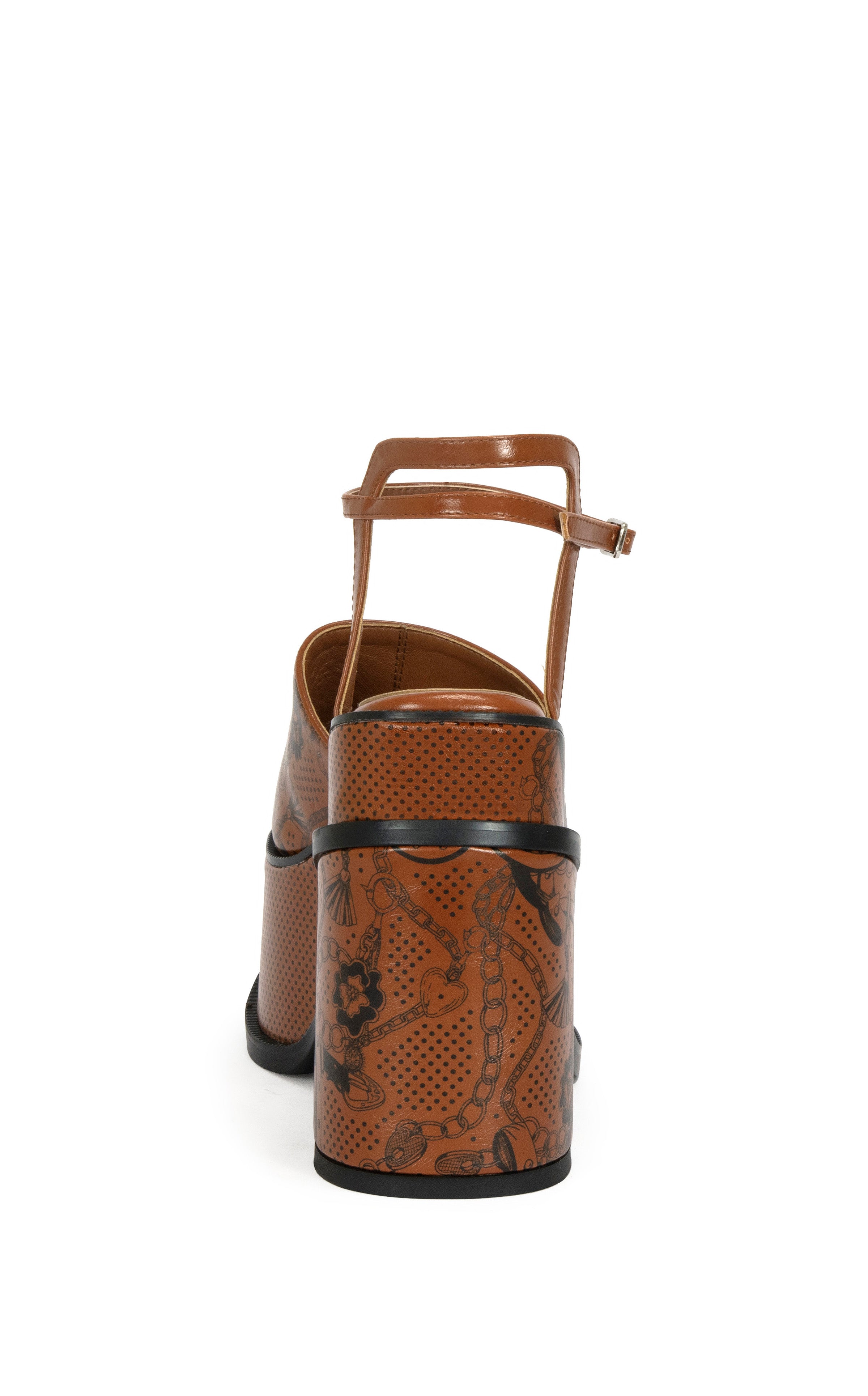 ANTHELMINE-COGNAC BLOCK SANDAL | AZALEA WANG