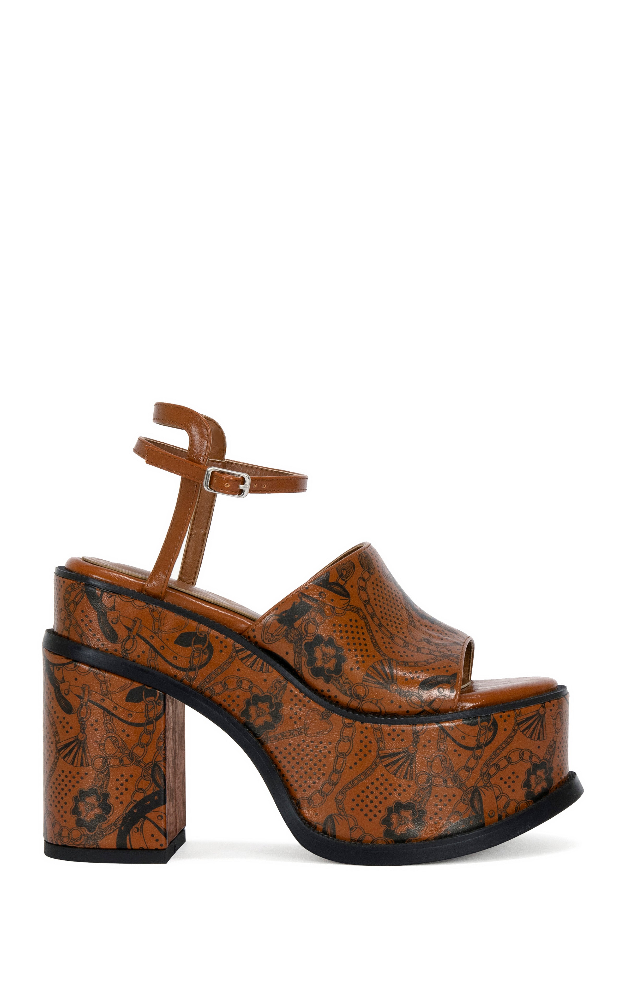 ANTHELMINE-COGNAC BLOCK SANDAL | AZALEA WANG