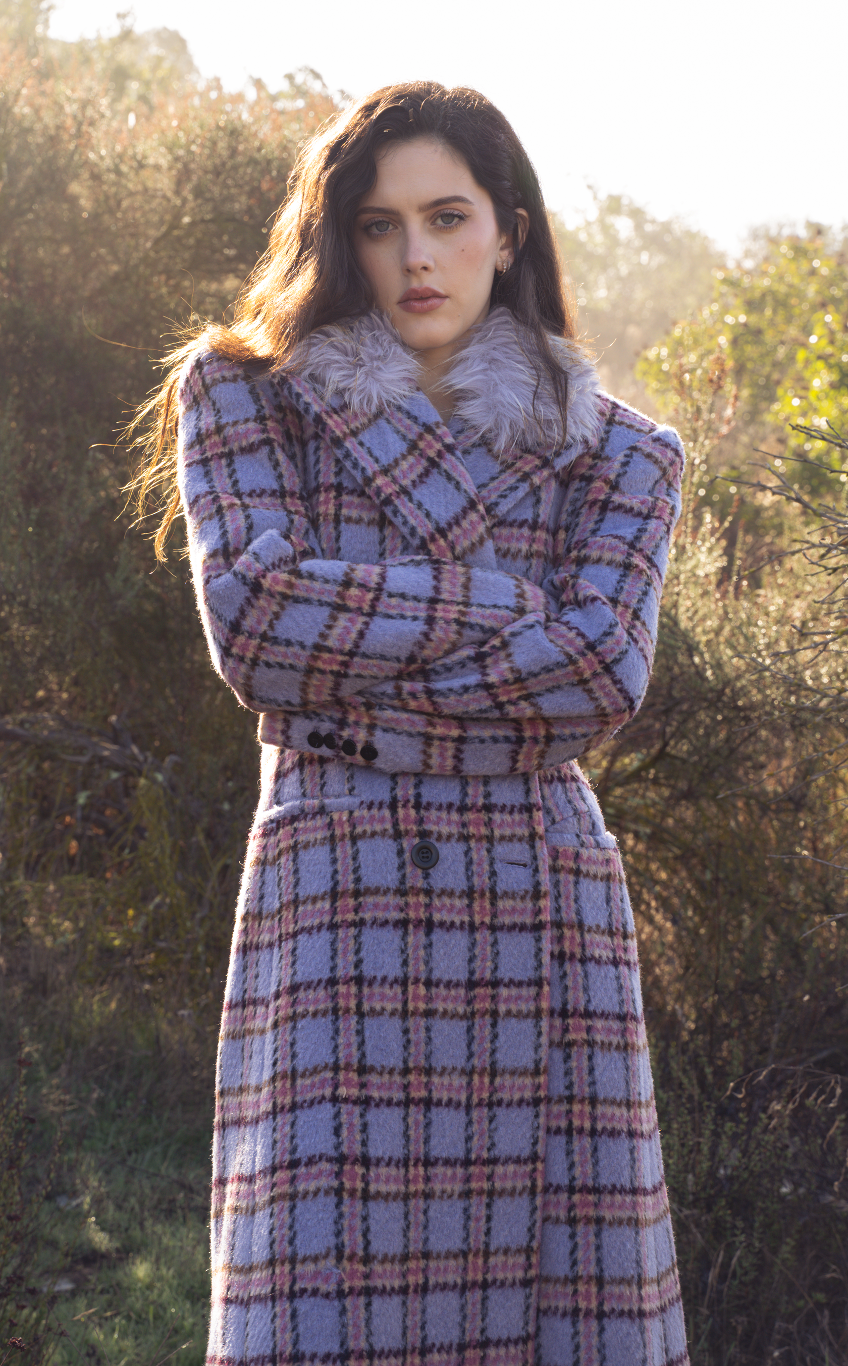 ALYSSA-LAVENDER FAUX FUR JACKET | AZALEA WANG