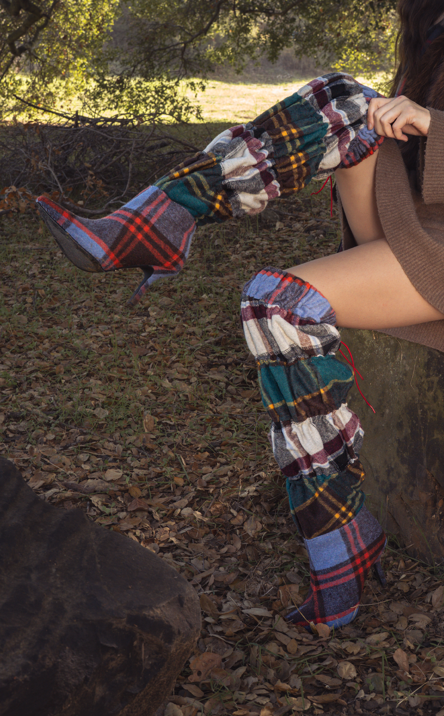 ELODIE-PLAIDMULTI STILETTO BOOT | AZALEA WANG