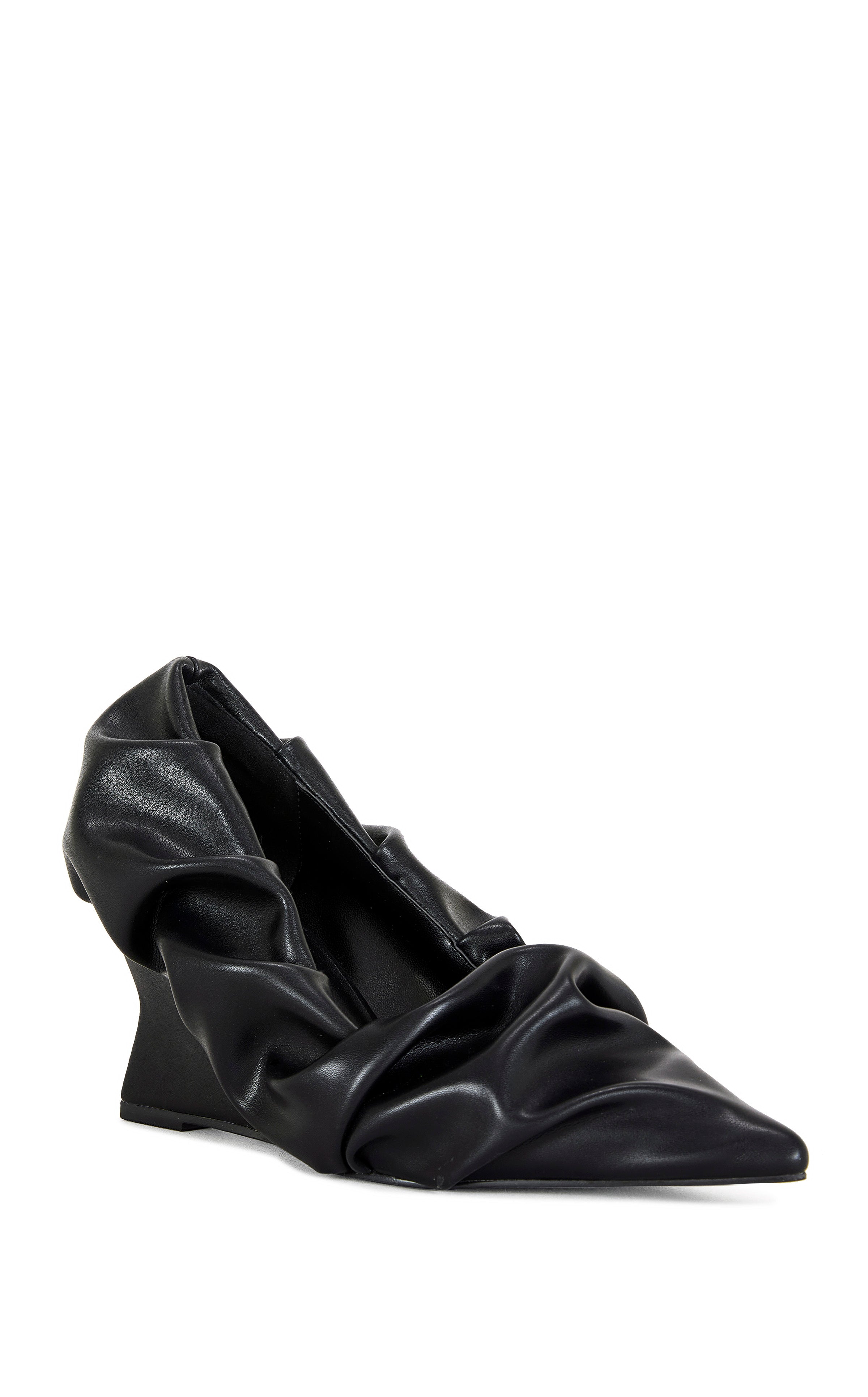 AICHA-BLACK WEDGE PUMP | AZALEA WANG
