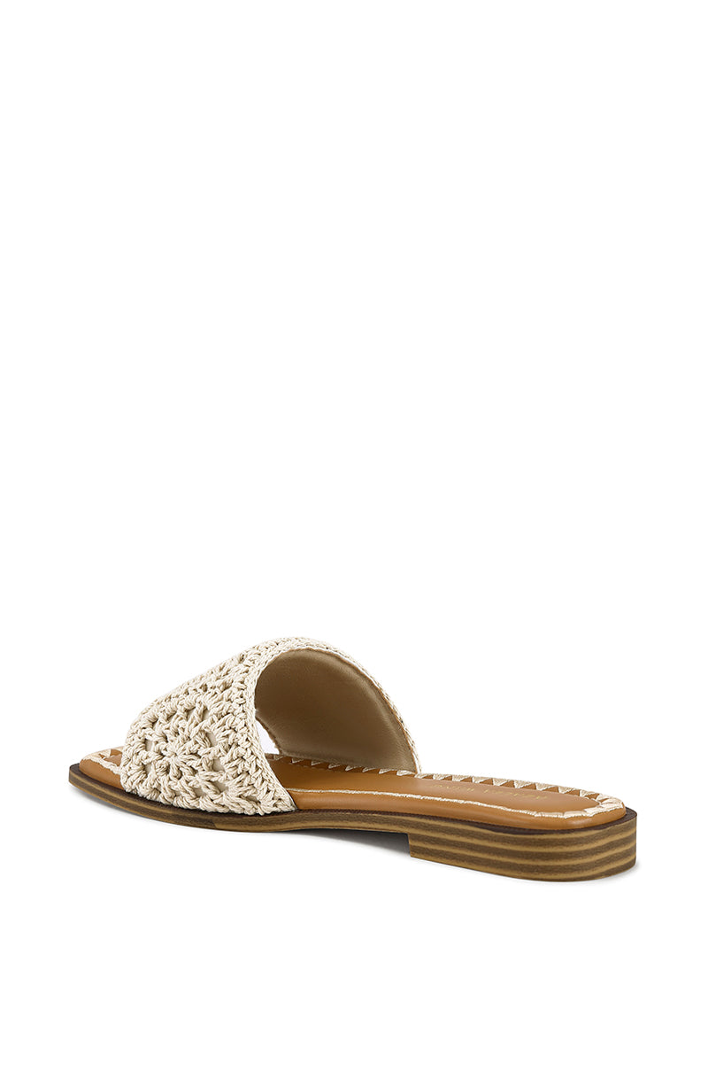 ALECANDRA-CREAM FLAT SANDAL | AZALEA WANG