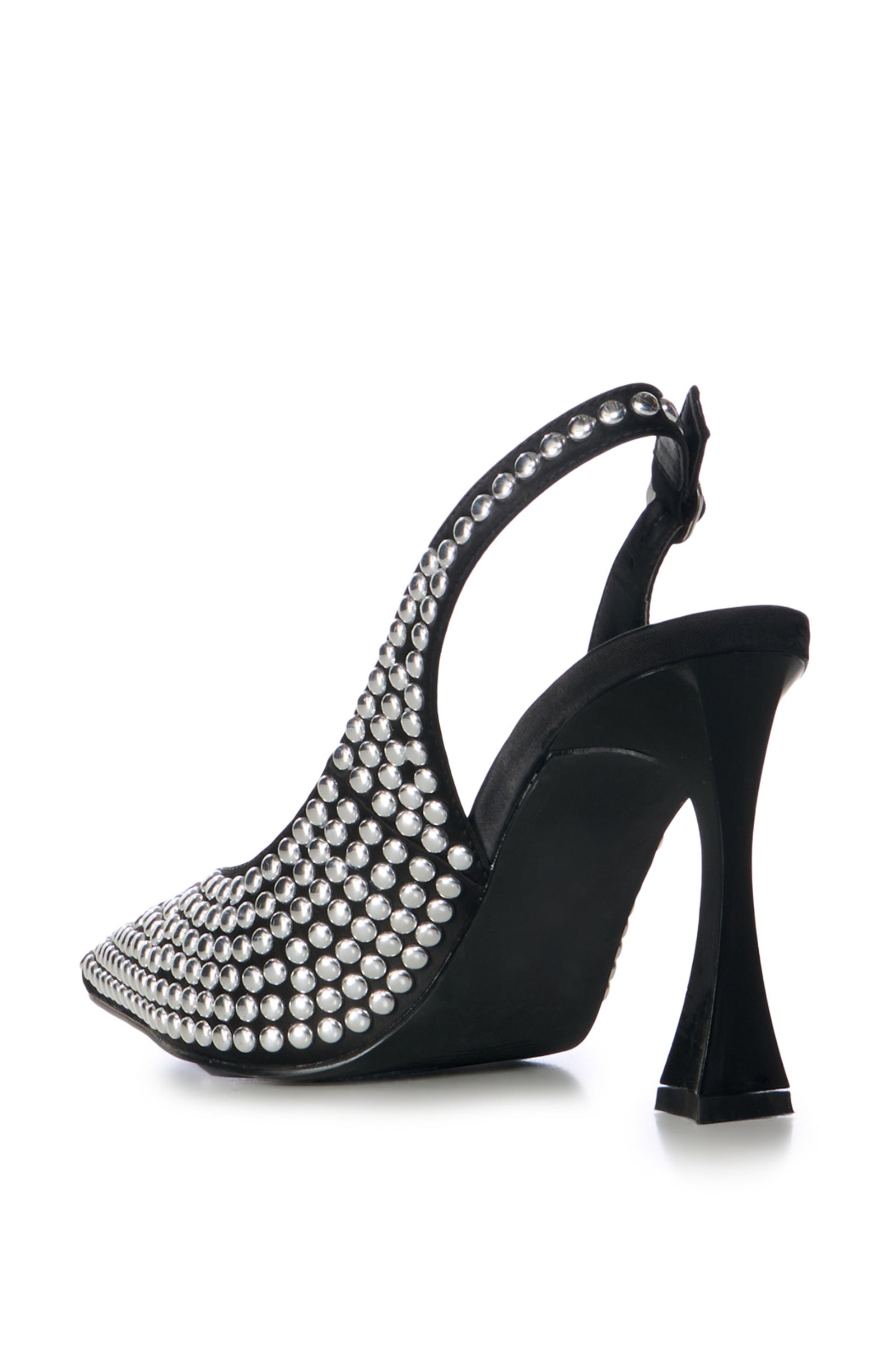 ALMIDA-BLACK STUDDED SLINGBACK PUMP | AZALEA WANG
