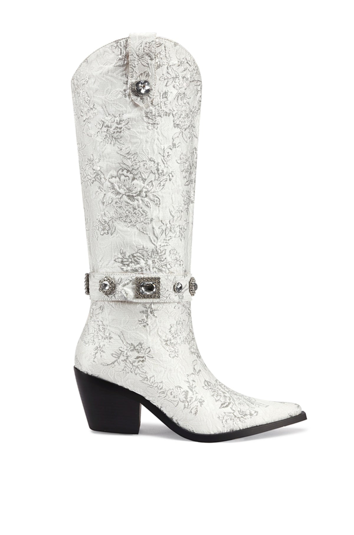 White sequin cowboy outlet boots