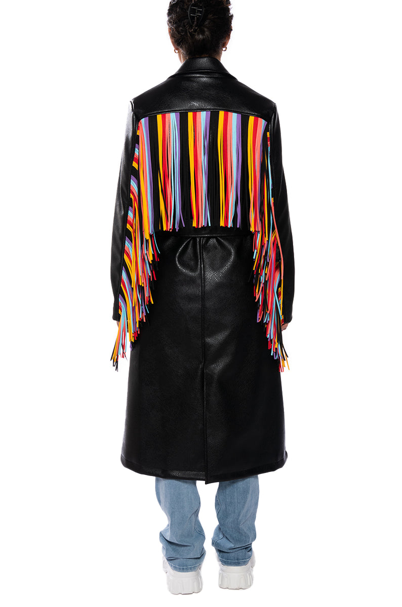 【新品未使用】Acka. fringe loose jacket 完売品 BLESS-RYDER BLACK TRENCH JACKET | AZALEA WANG