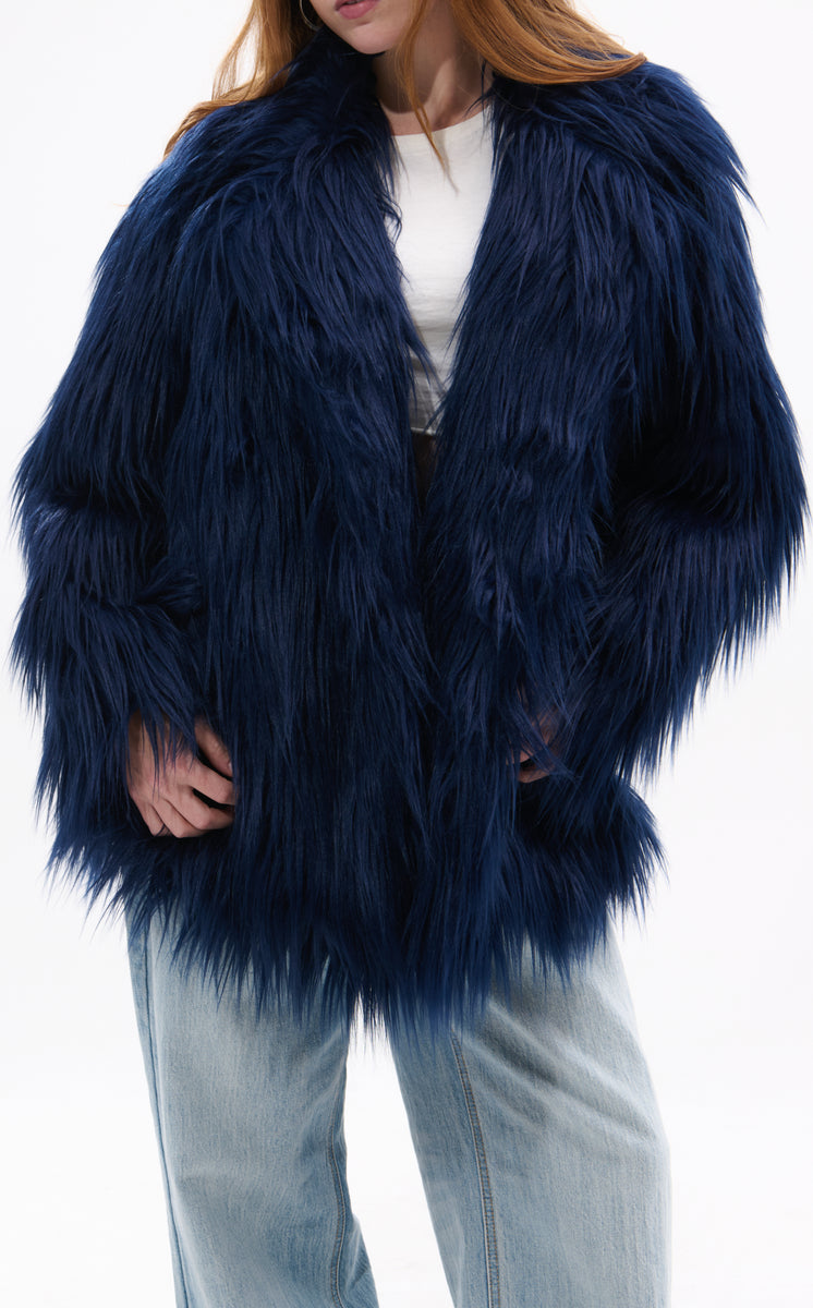BRECKENRIDGE-BLUE FAUX FUR JACKET | AZALEA WANG