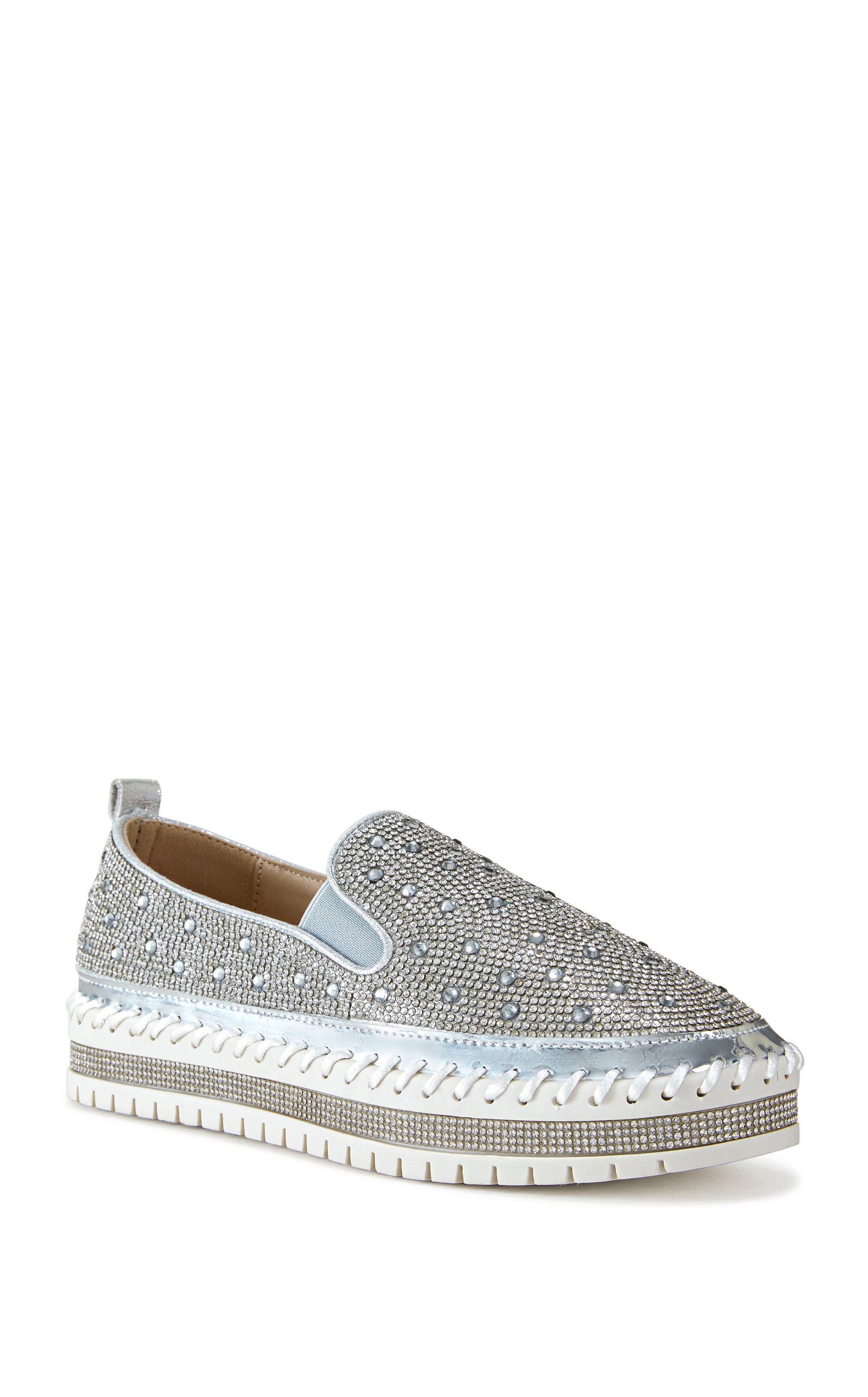 BRITTANY-SILVER FLAT SNEAKER | AZALEA WANG