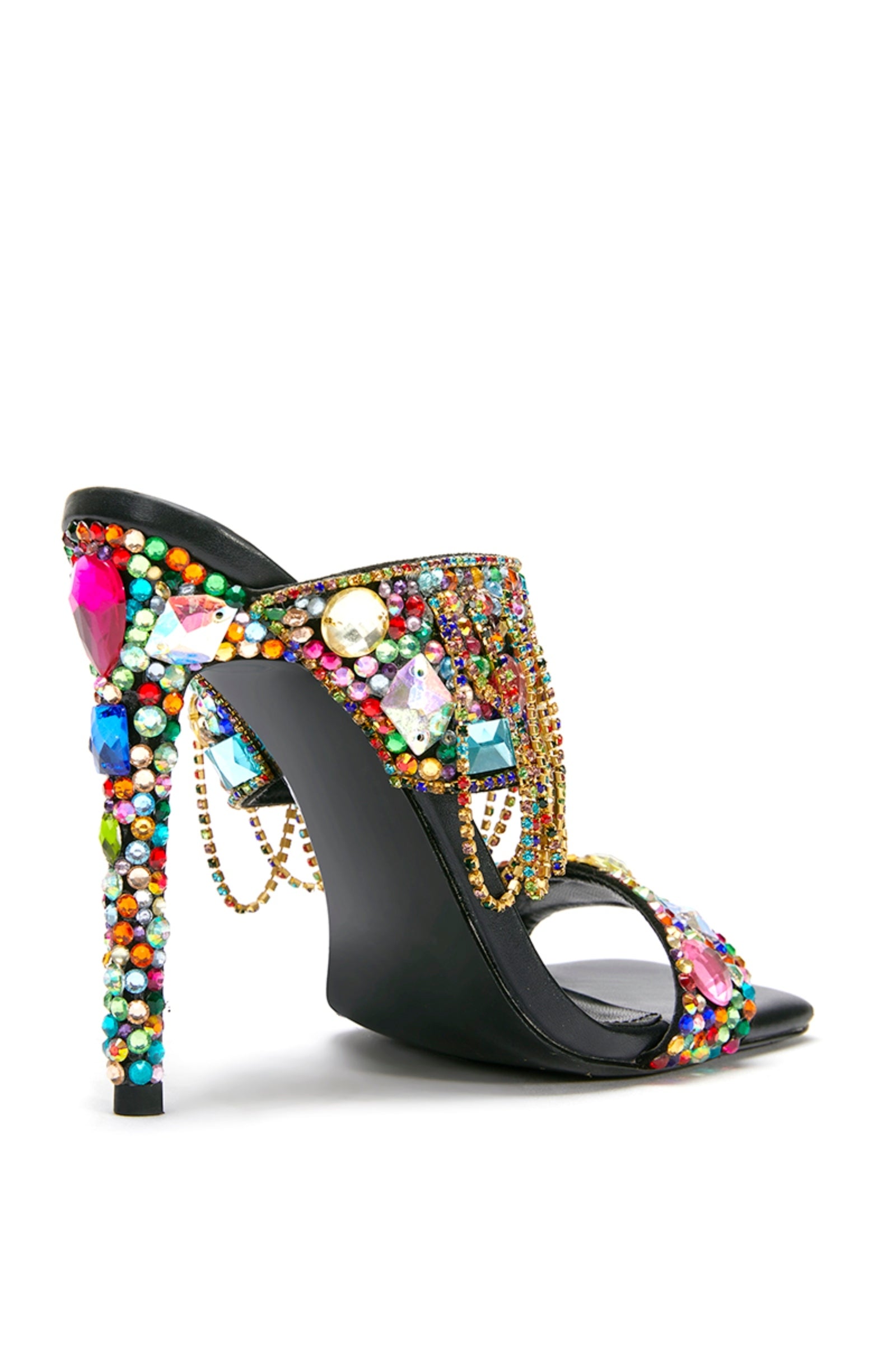Azalea Wang Multi Colored Rhinestone Sandals Azalea Wang Khai