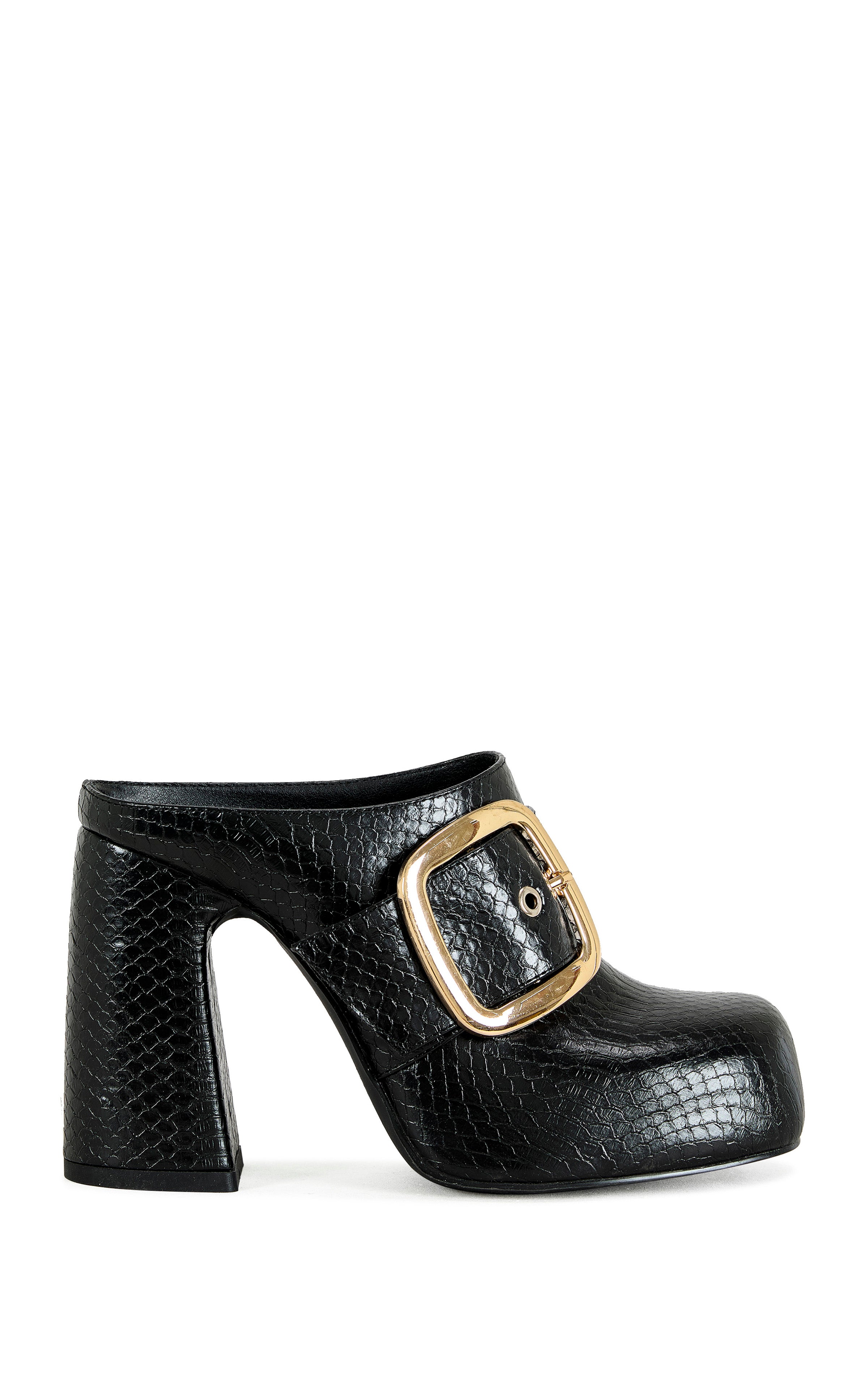 elly ELYSIA-BLACK PLATFORM MULE | AZALEA WANG