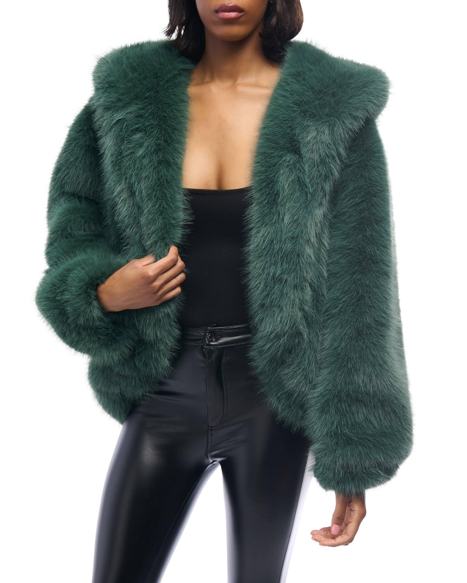 Emerald Green Green Sheepskin Coat EMERALD-CITY FAUX FUR JACKET