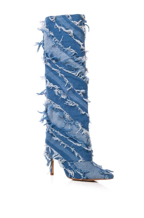 FISHER-DENIM STILETTO BOOT | AZALEA WANG