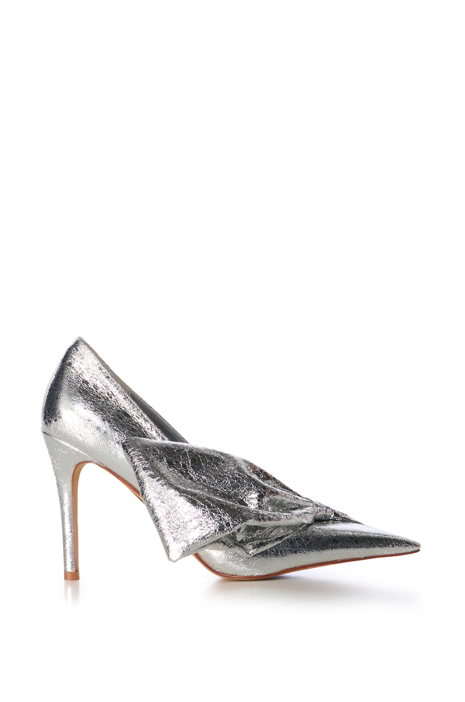 GEOVANNI-SILVER OVERSIZED STILETTO PUMP | AZALEA WANG