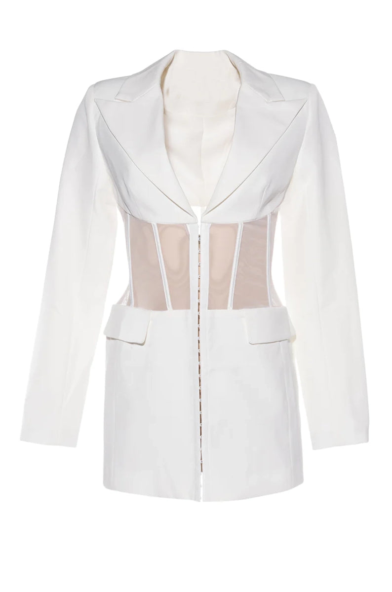 White mesh blazer best sale