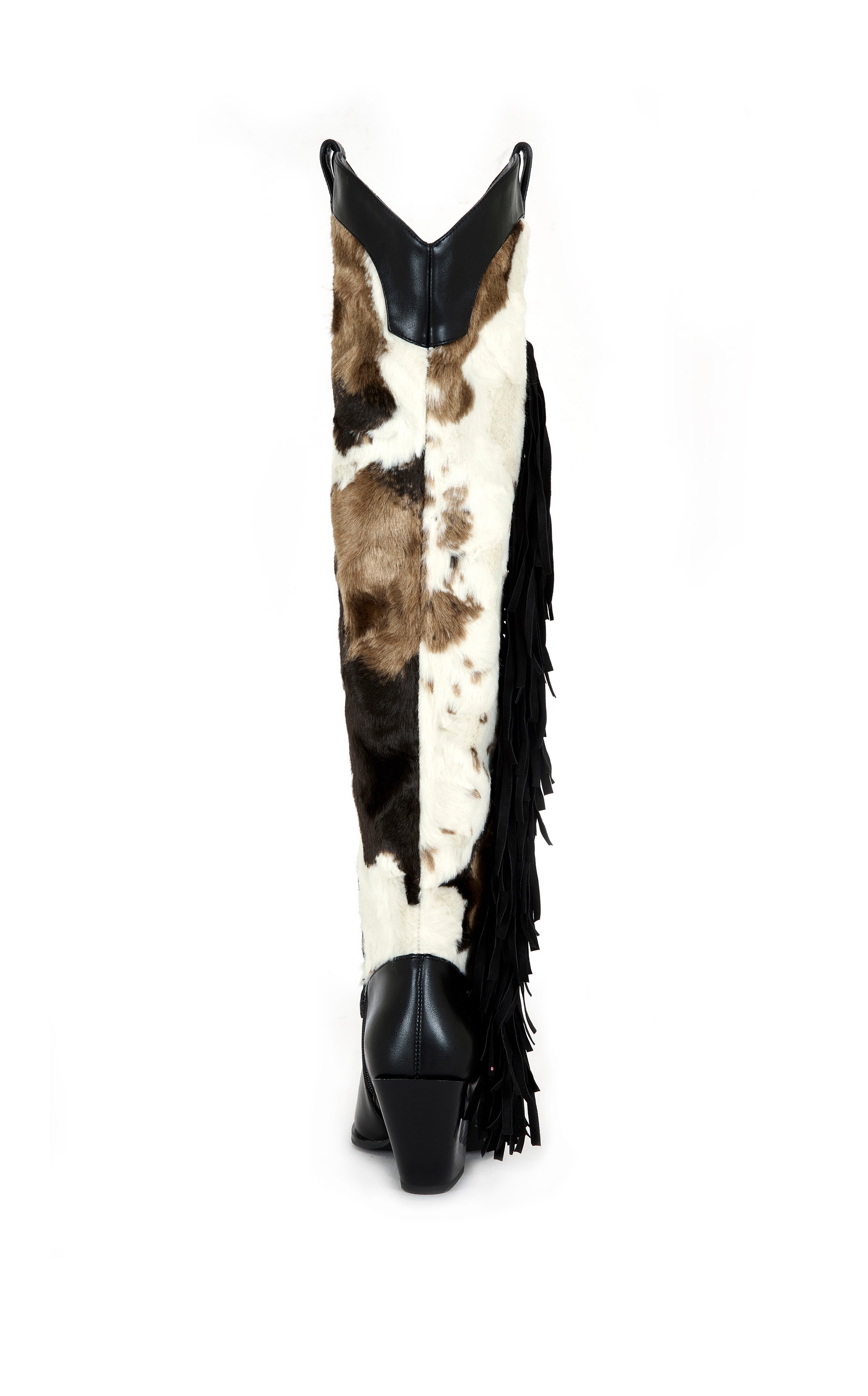 GWAYNE-BLACKMULTI COW PRINT WESTERN BOOT – Azalea Wang