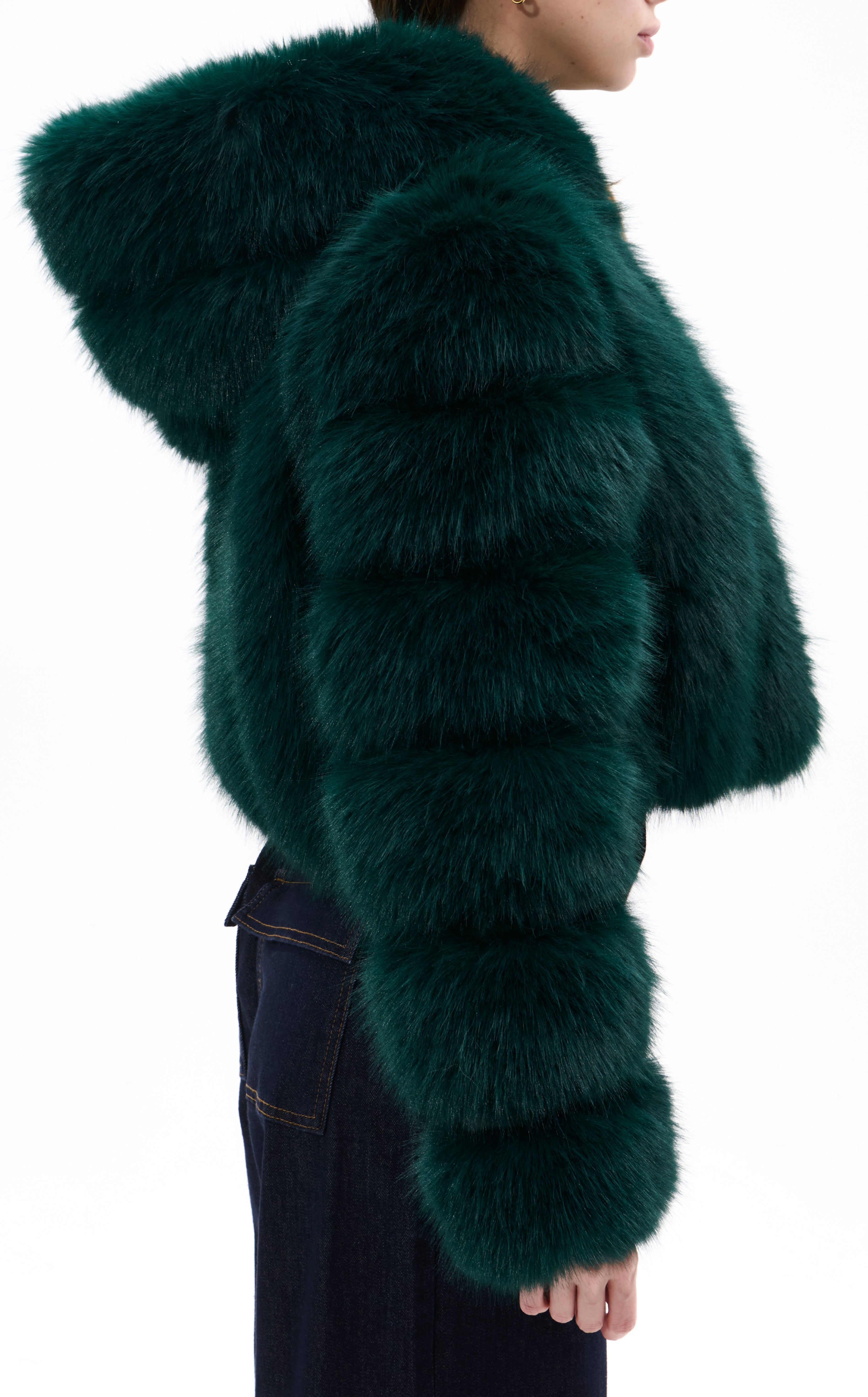 JOLENE-EMERALD FAUX FUR JACKET | AZALEA WANG