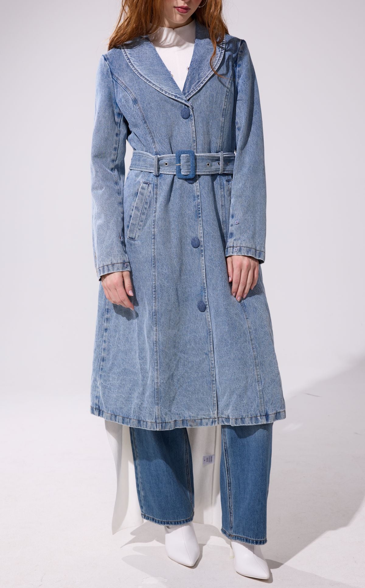 KAYA-DENIM FAUX FUR JACKET | AZALEA WANG