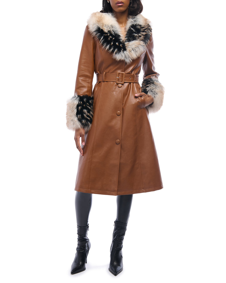 ジャケット・アウター FUGA Fake suede leather trench coat Faux Suede Trench Coat