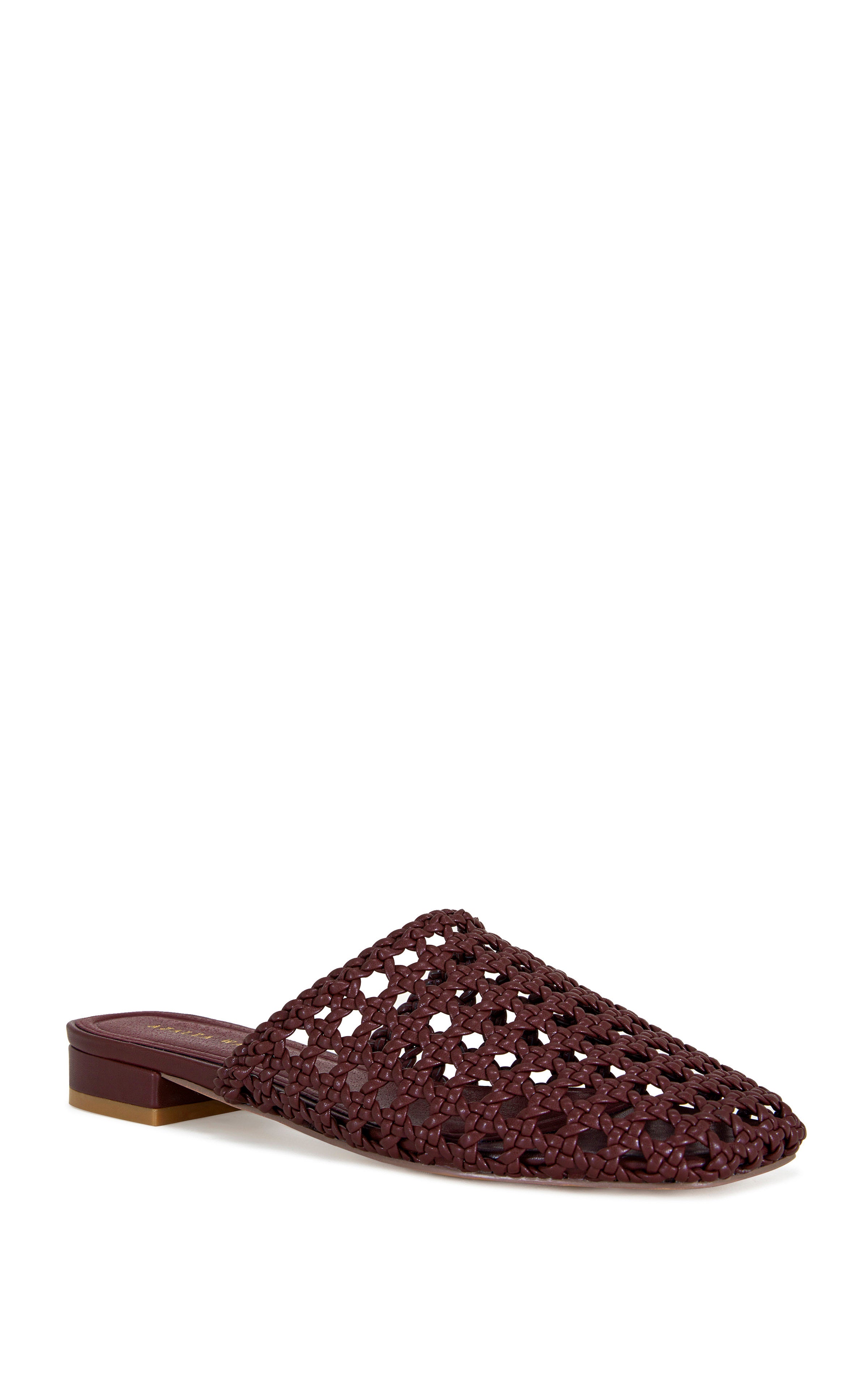 KISMET-BURGUNDY FLAT MULE | AZALEA WANG
