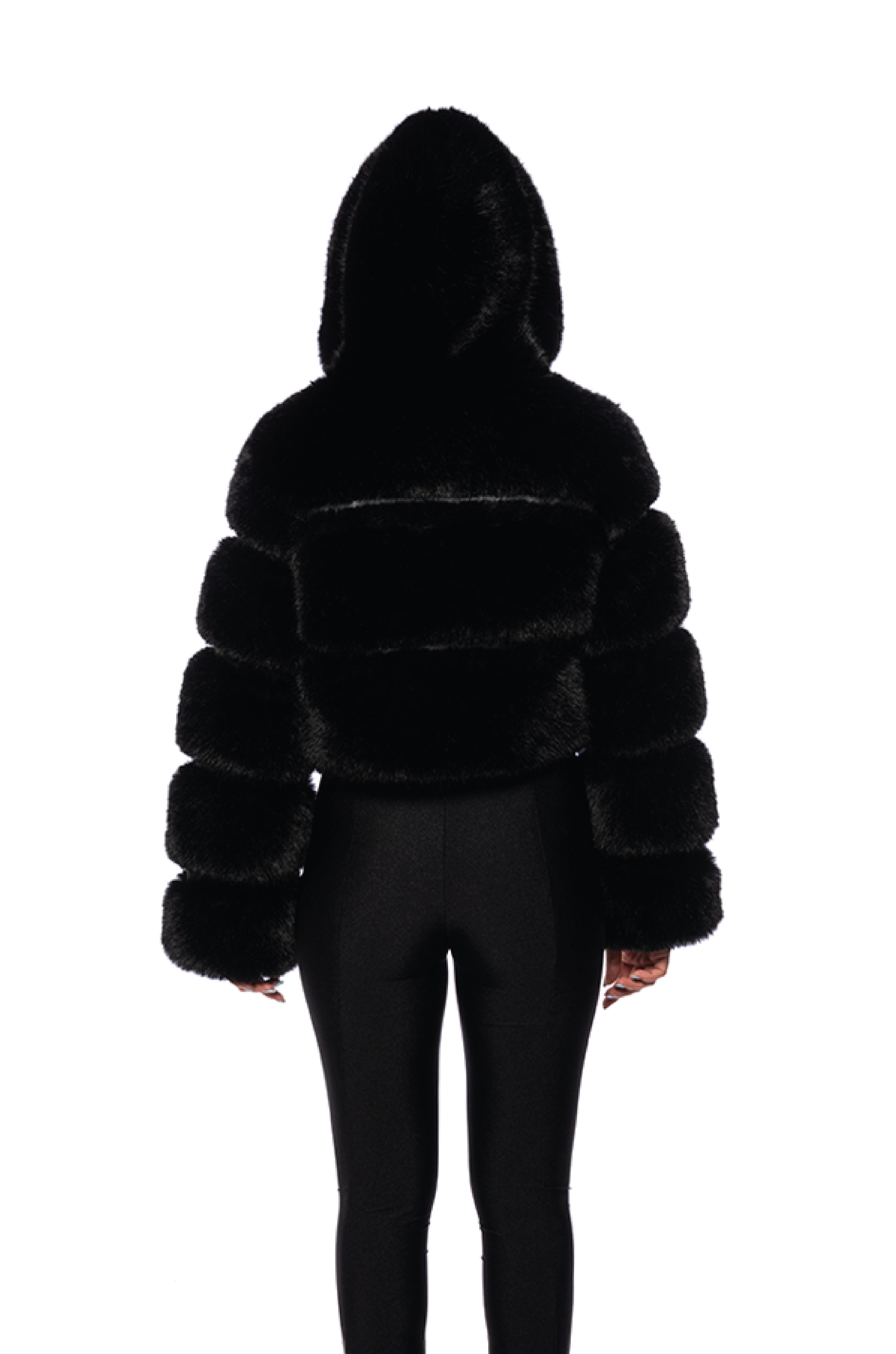 NEW-GISELE-BLK Faux Fur Jacket | Azalea Wang Black / L / Faux Fur