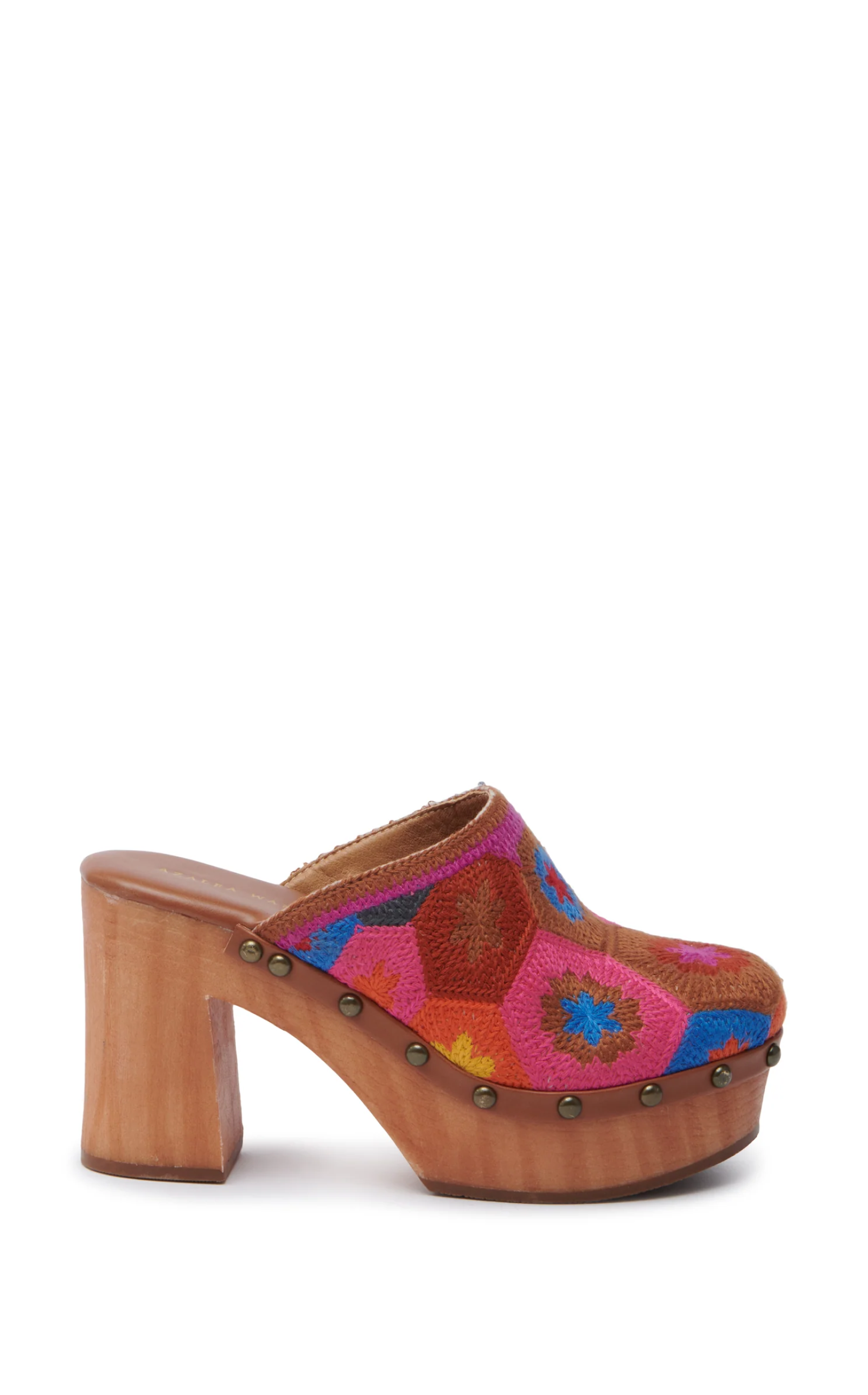 NAOTO-PINKMULTI CROCHET PLATFORM MULE