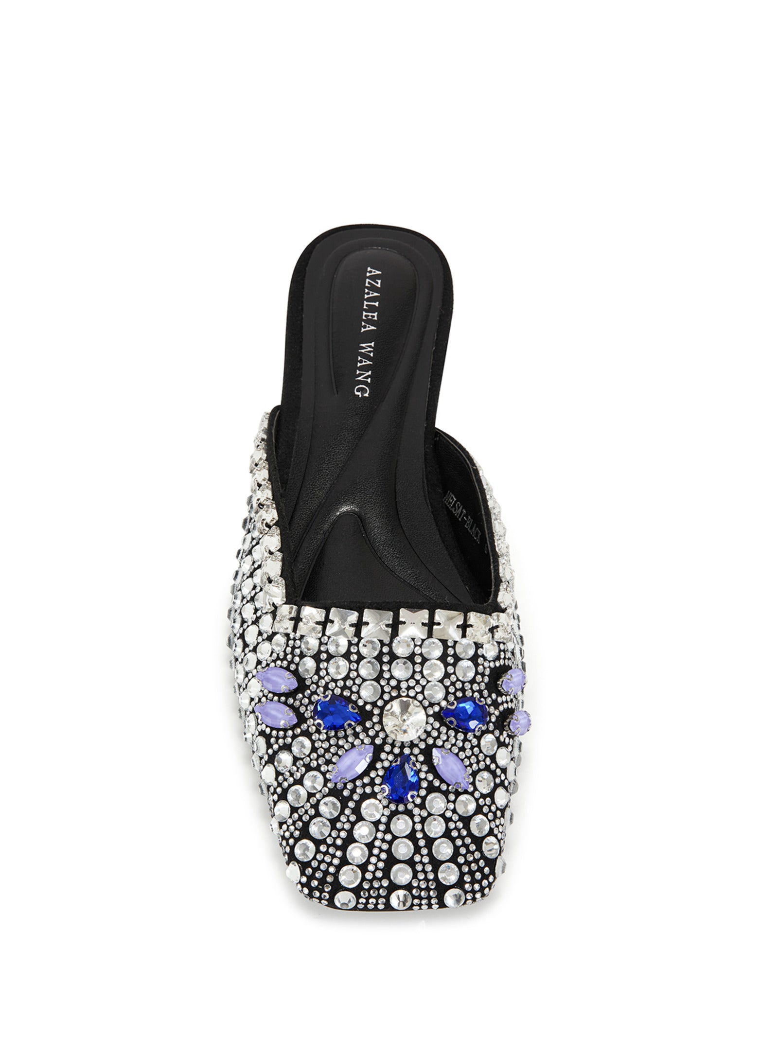 NELSAT-BLACK CRYSTAL SLIP ON MULE | AZALEA WANG