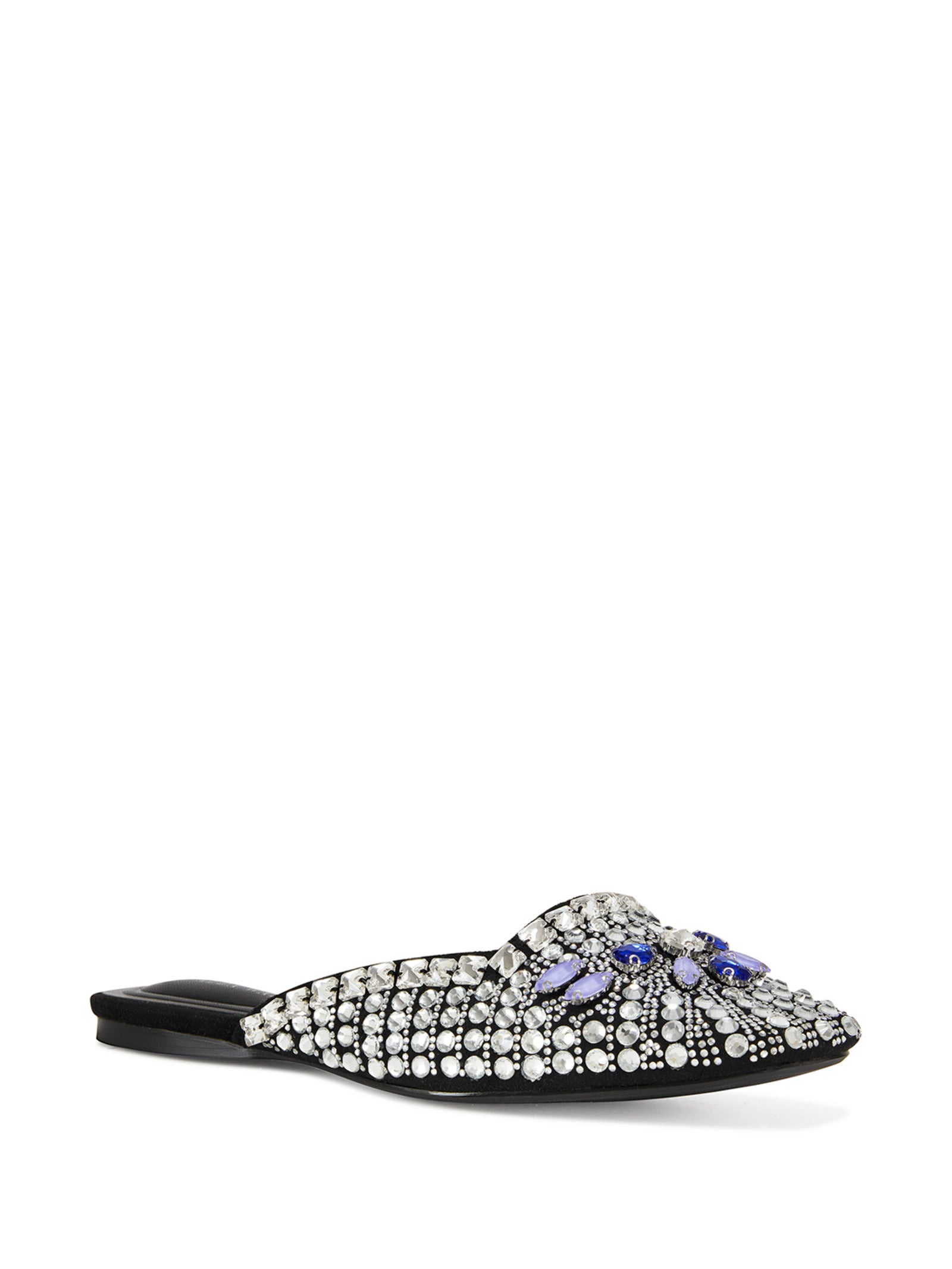 NELSAT-BLACK CRYSTAL SLIP ON MULE | AZALEA WANG