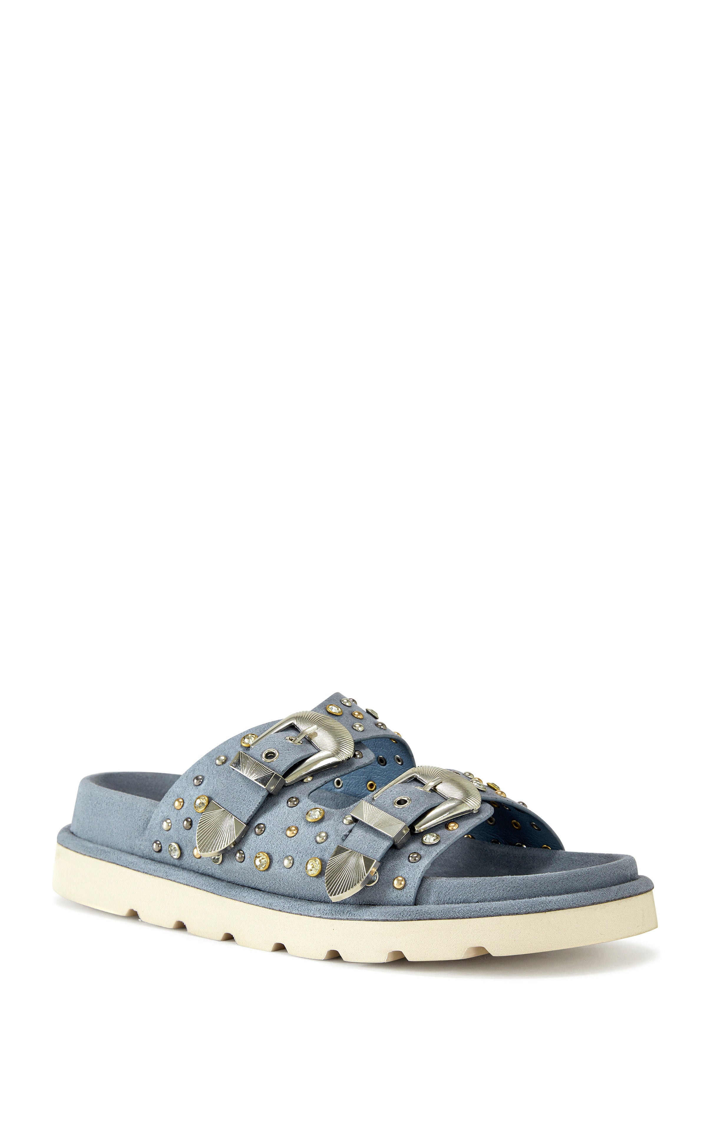 パスカル OSWALD-BLUE FLAT SANDAL | AZALEA WANG