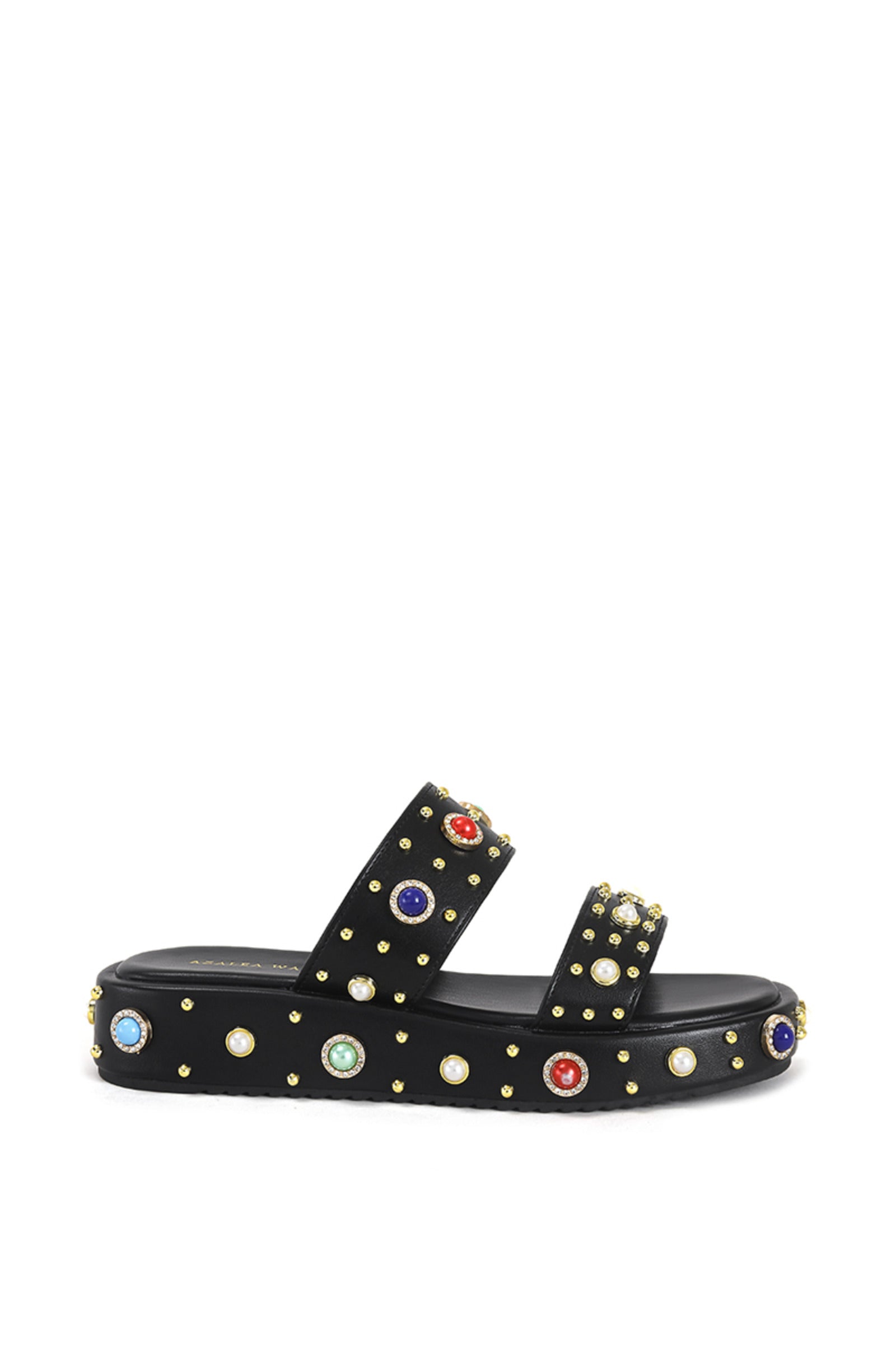 RAJAH1-BLACK FLATFORM SANDAL | AZALEA WANG