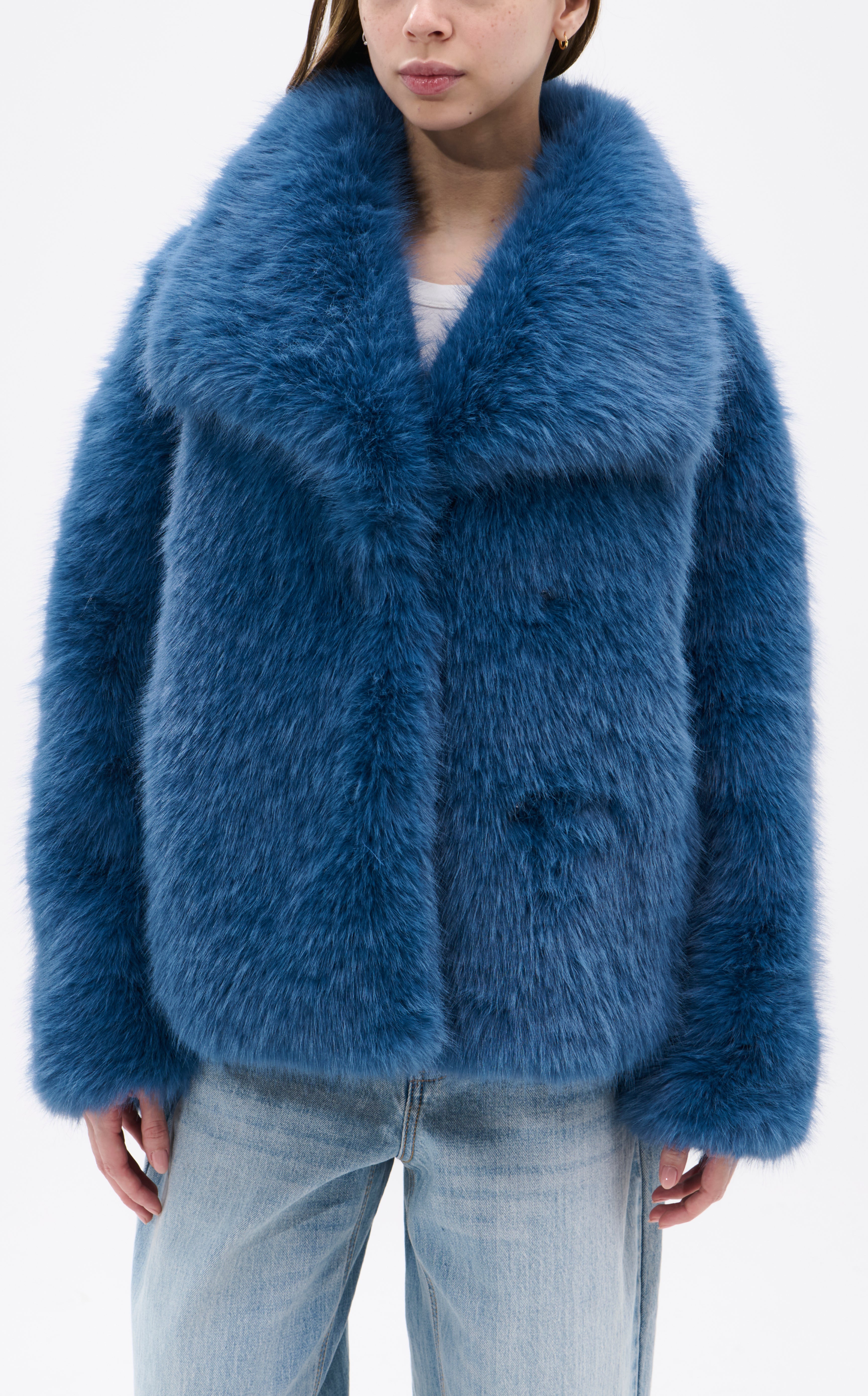 REGINA-SKYBLUE FAUX FUR JACKET | AZALEA WANG