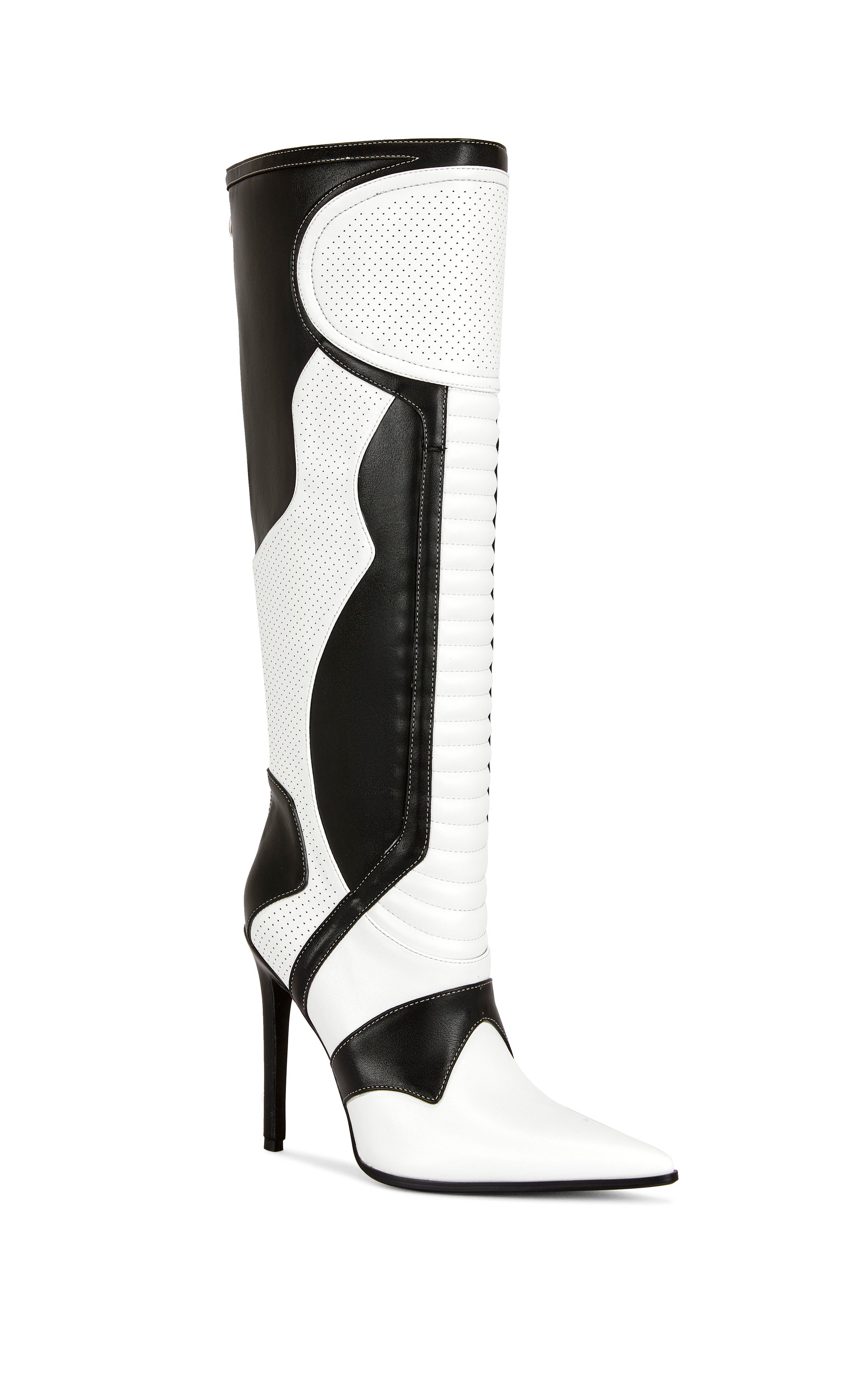 RODRIGO-BLACKWHITE STILETTO BOOT | AZALEA WANG