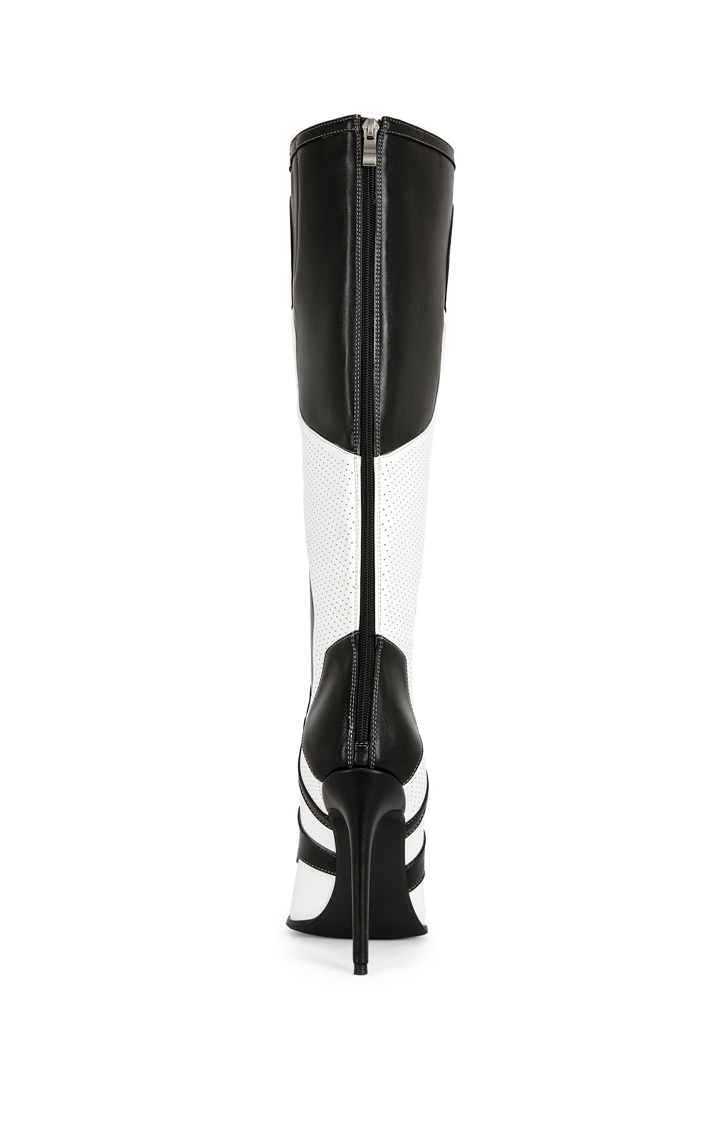 RODRIGO-BLACKWHITE Racing Inspired Stiletto Boot