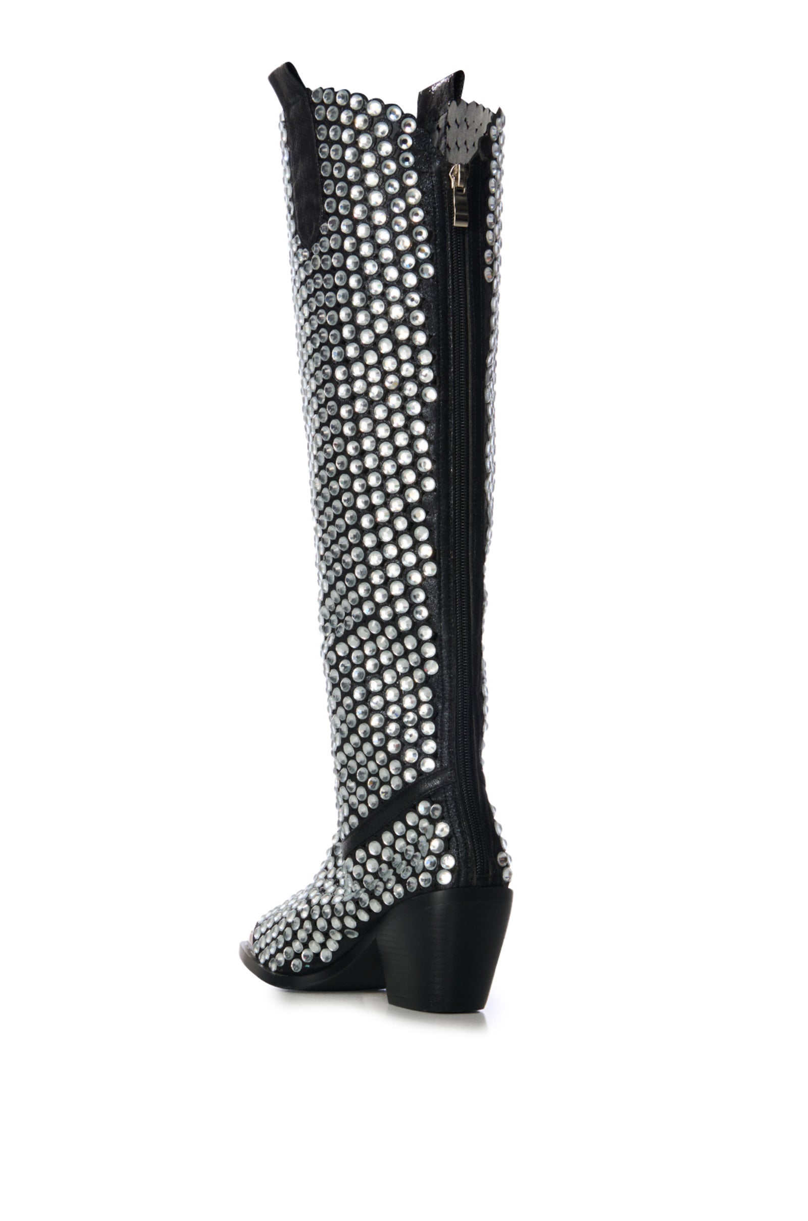 RUVIN-BLACK PERFORATED WESTERN BOOT | AZALEA WANG