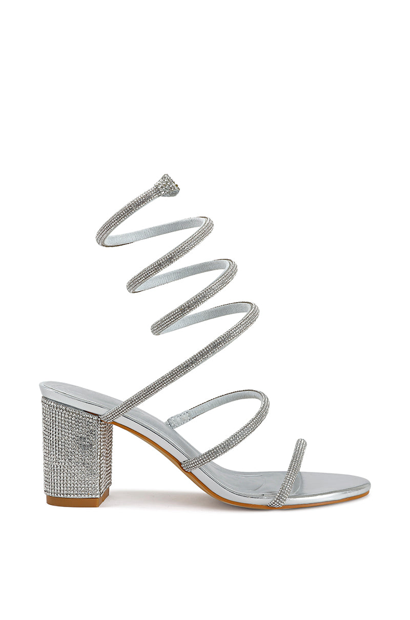 SOLEDAD-SILVER BLOCK SANDAL | AZALEA WANG
