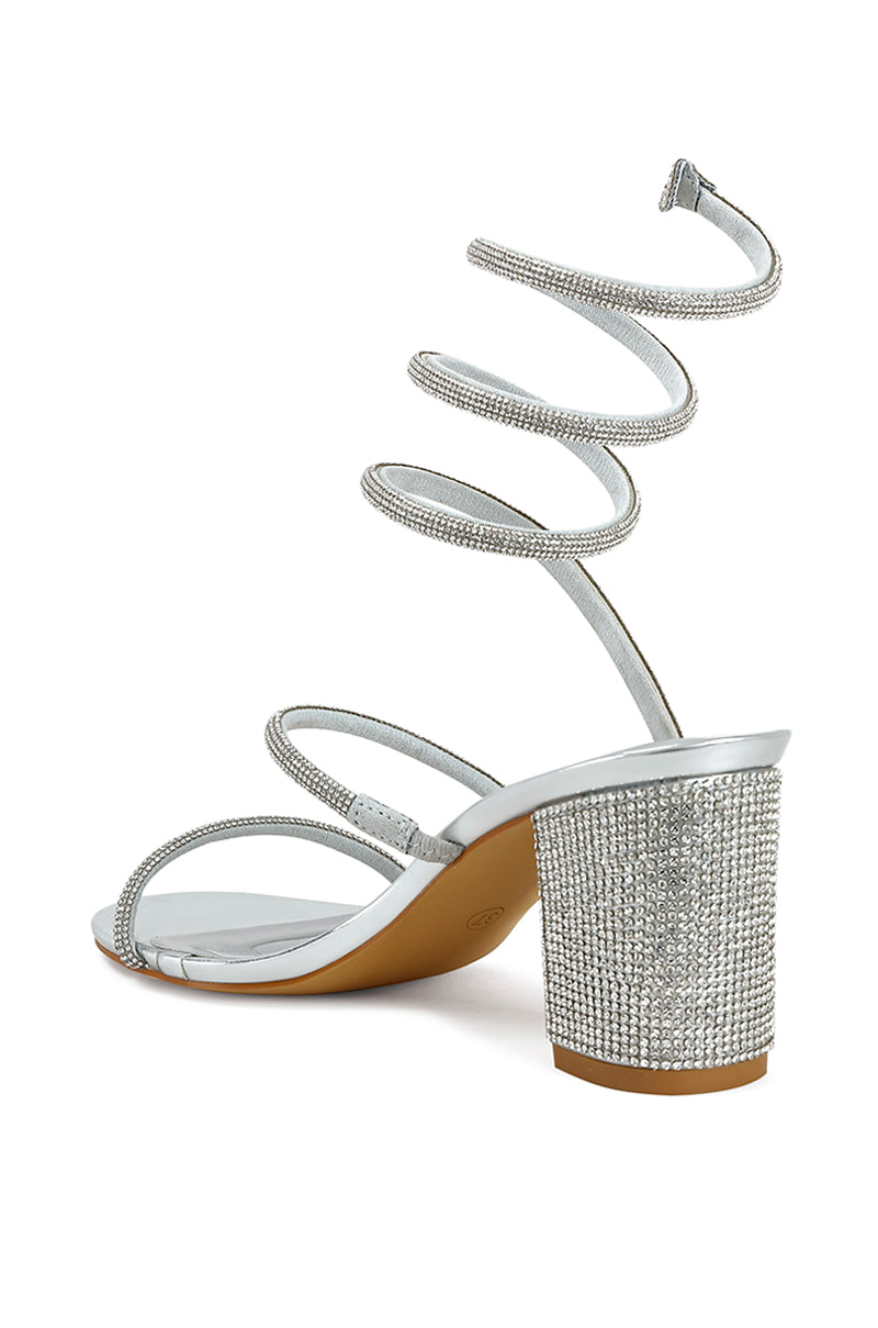 SOLEDAD-SILVER BLOCK SANDAL AZALEA WANG