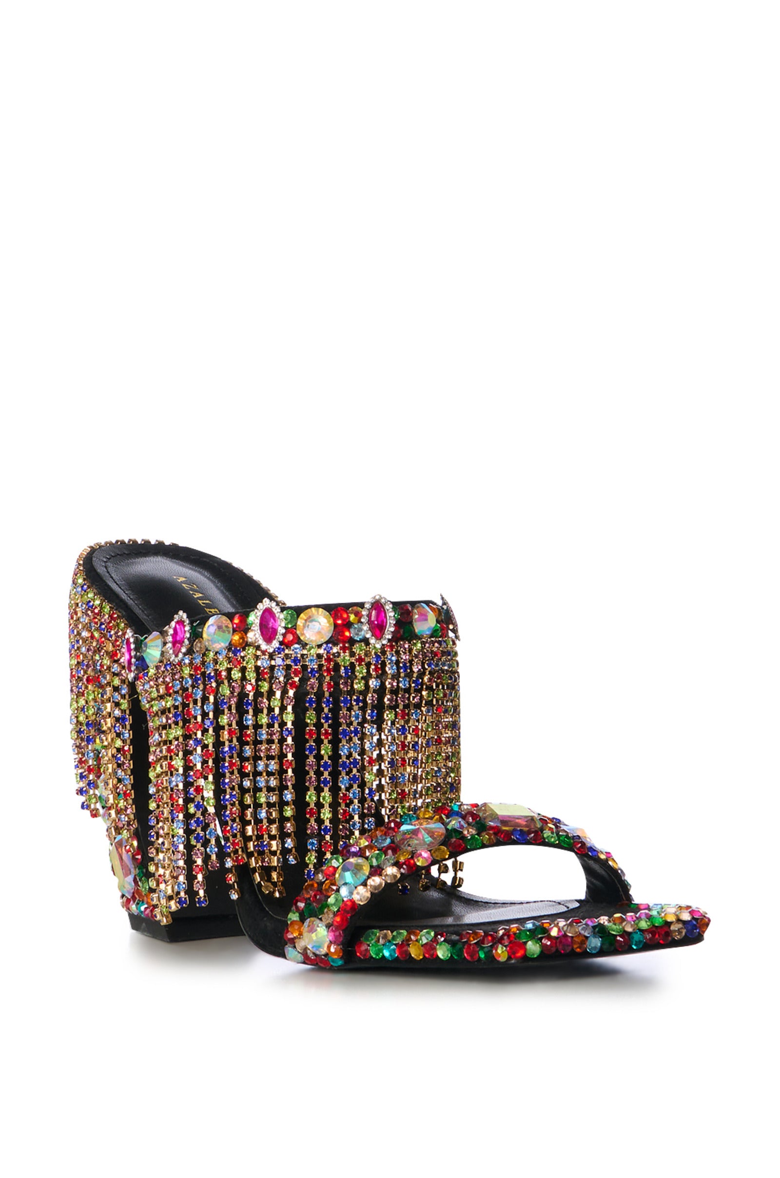 SPICED-MULTI CRYSTAL HEELED SANDAL AZALEA WANG