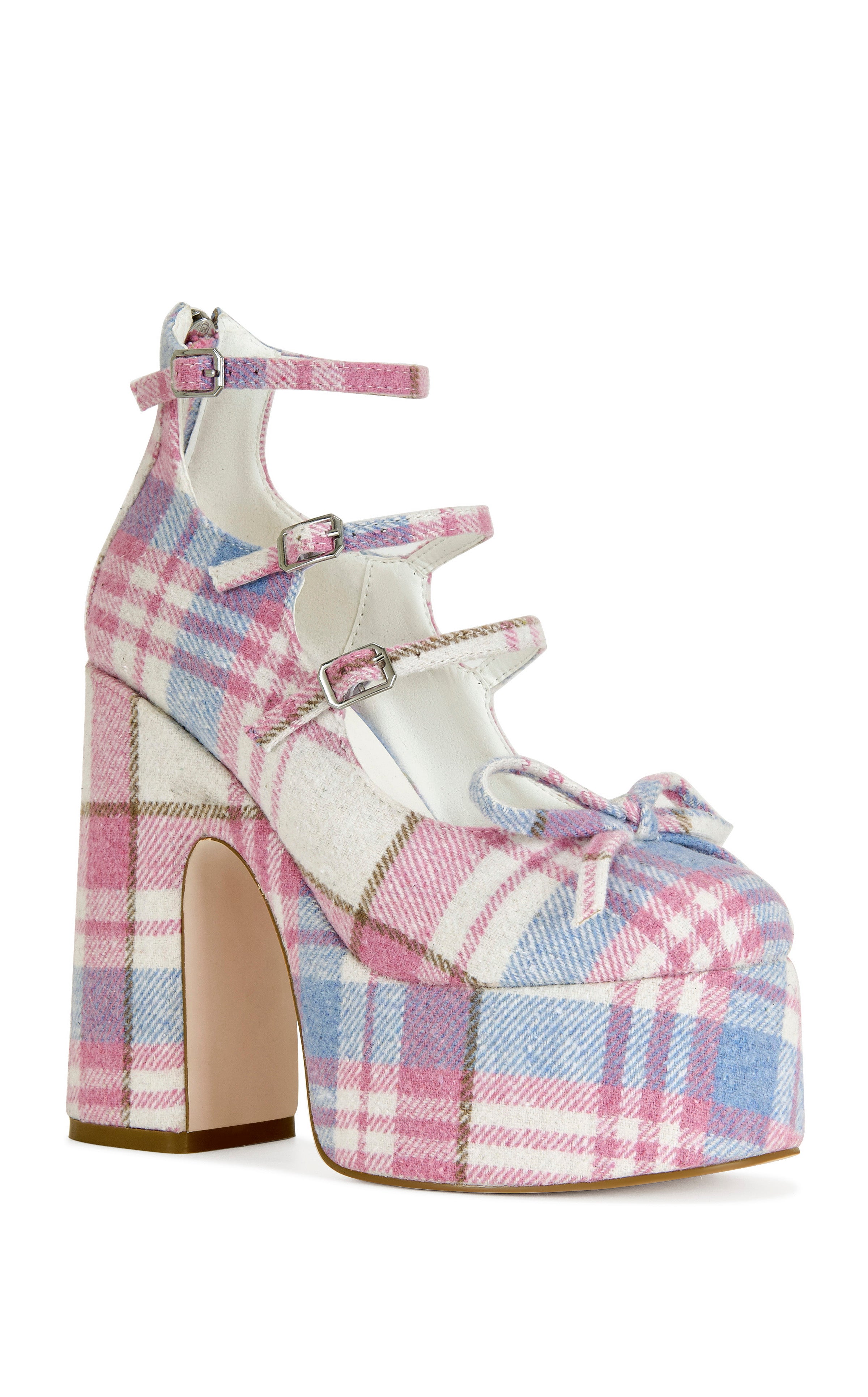 SPROUT-PINKPLAID PLATFORM PUMP | AZALEA WANG