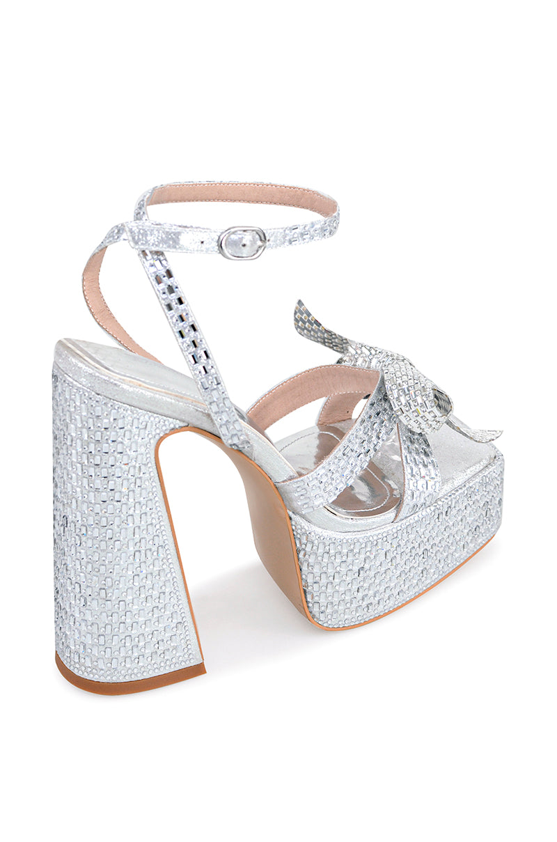 STELLA-SILVER CRYSTAL PLATFORM SANDAL