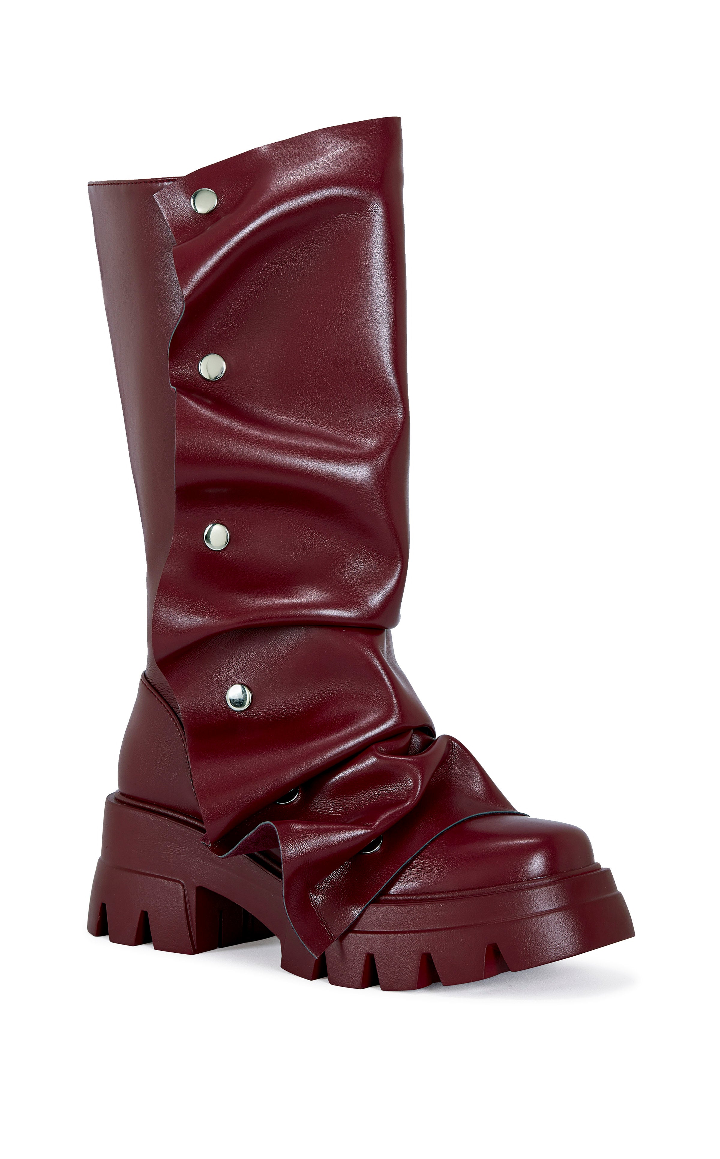 靴 rurumu:21aw mix ribbon boots red rurumu: mix ribbon boots red - boys in the band