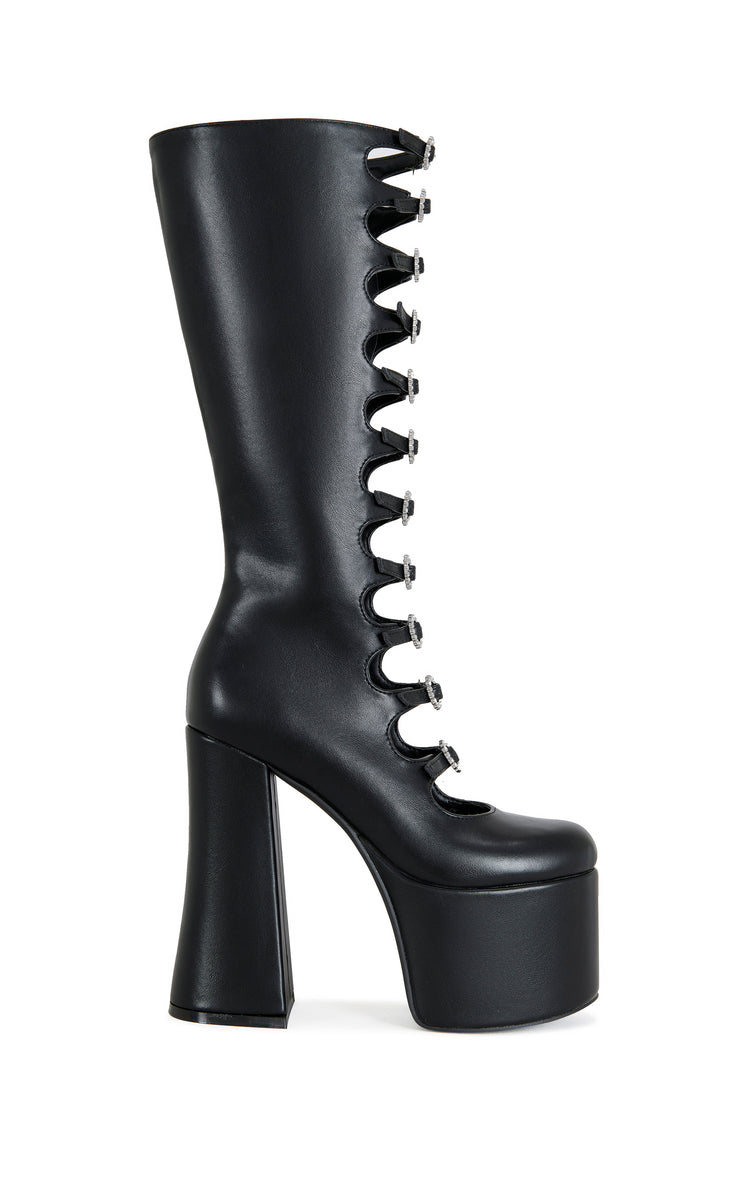 TOMLIN-BLACK PLATFORM BOOT | AZALEA WANG