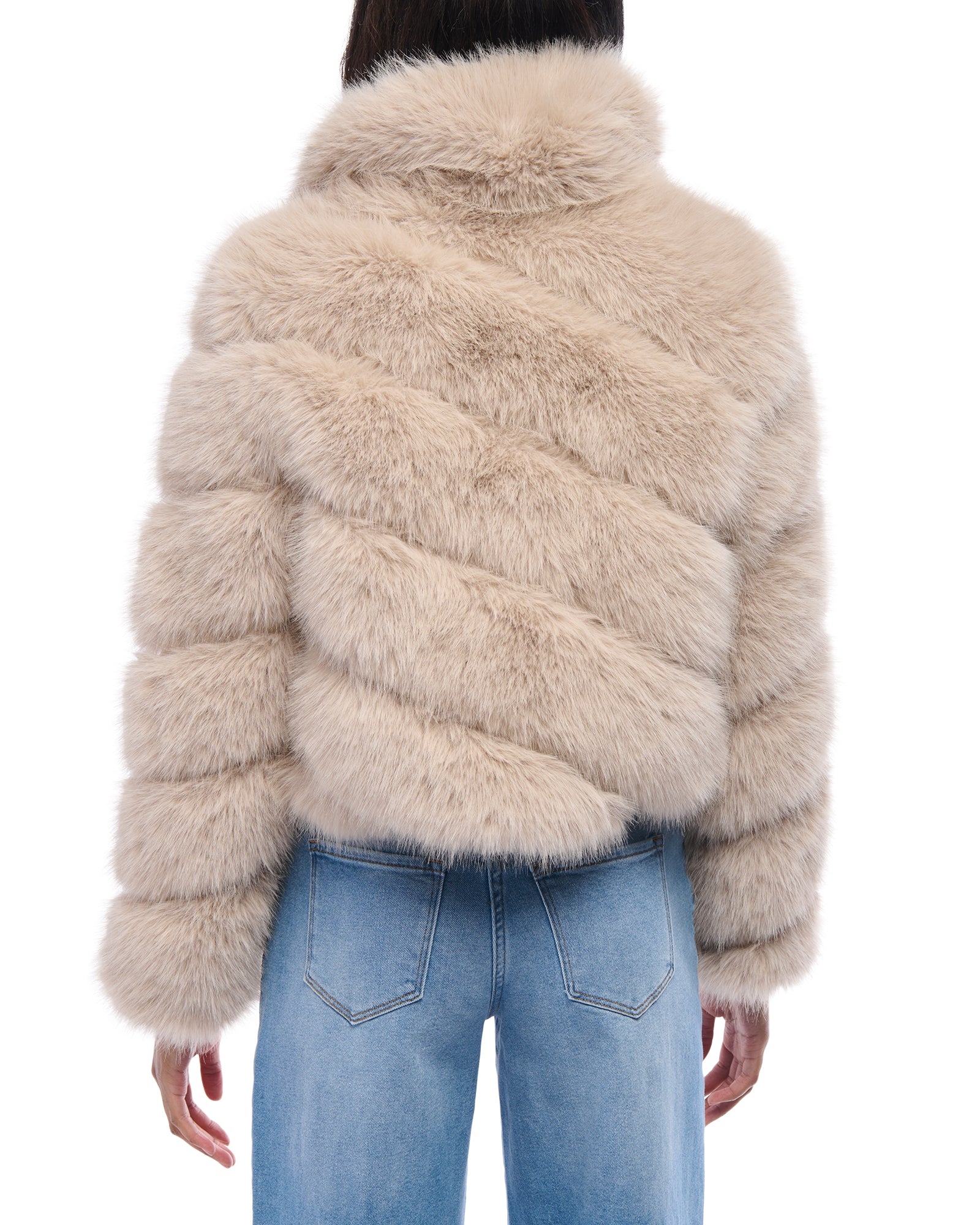 TUMI-BEIGE FAUX FUR JACKET | AZALEA WANG
