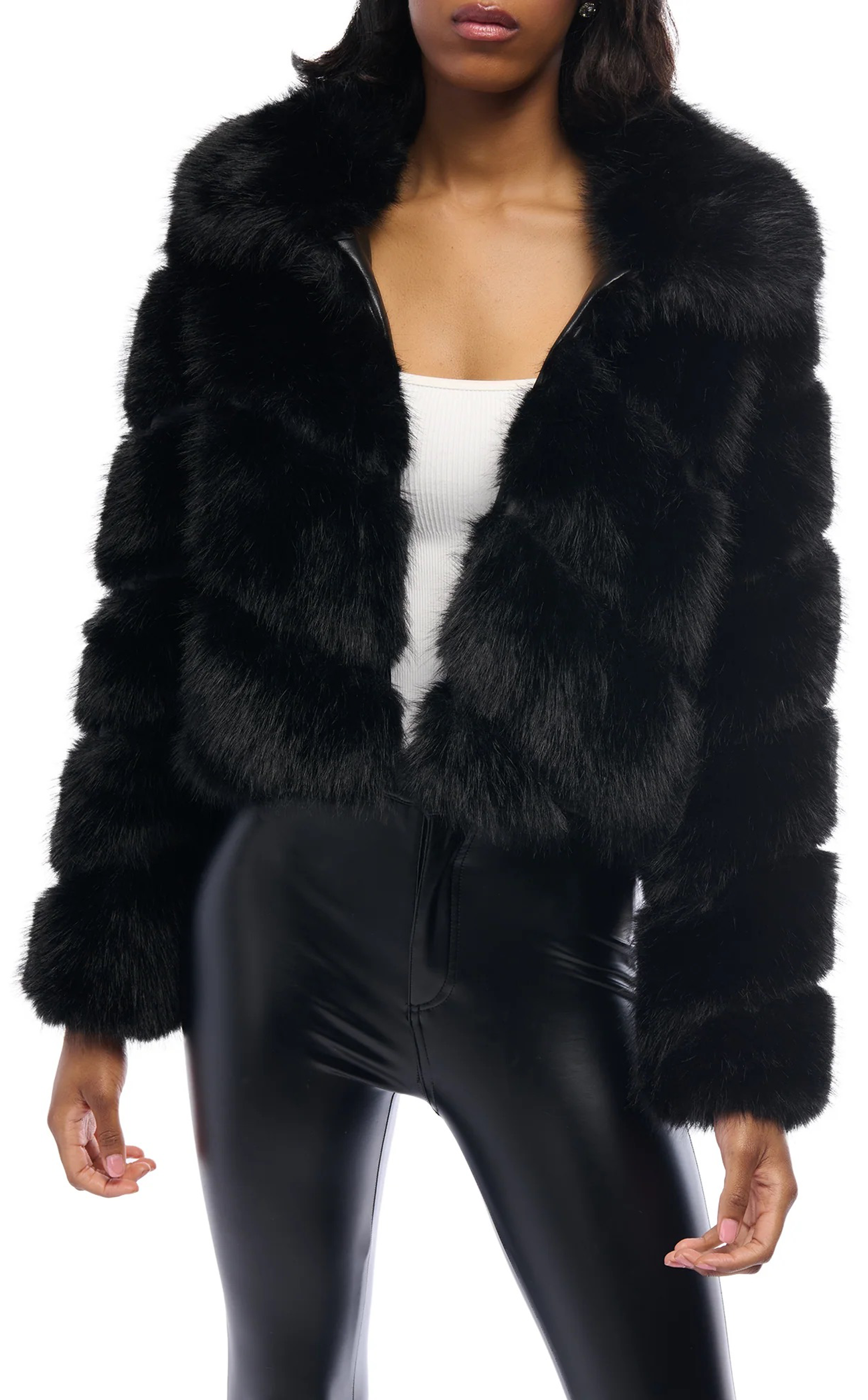 TUMI-BLK FAUX FUR JACKET | AZALEA WANG TUMI-BLK FAUX FUR JACKET | AZALEA WANG