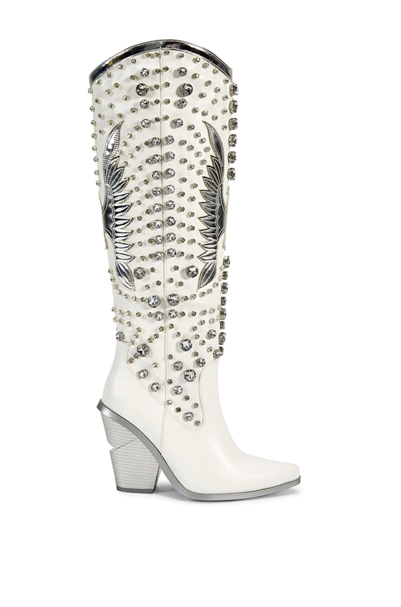 【CURRENT MOOD】 WHITE × Bijou+studs BOOTS Zachariah Studded Western Boot • Shop American Threads