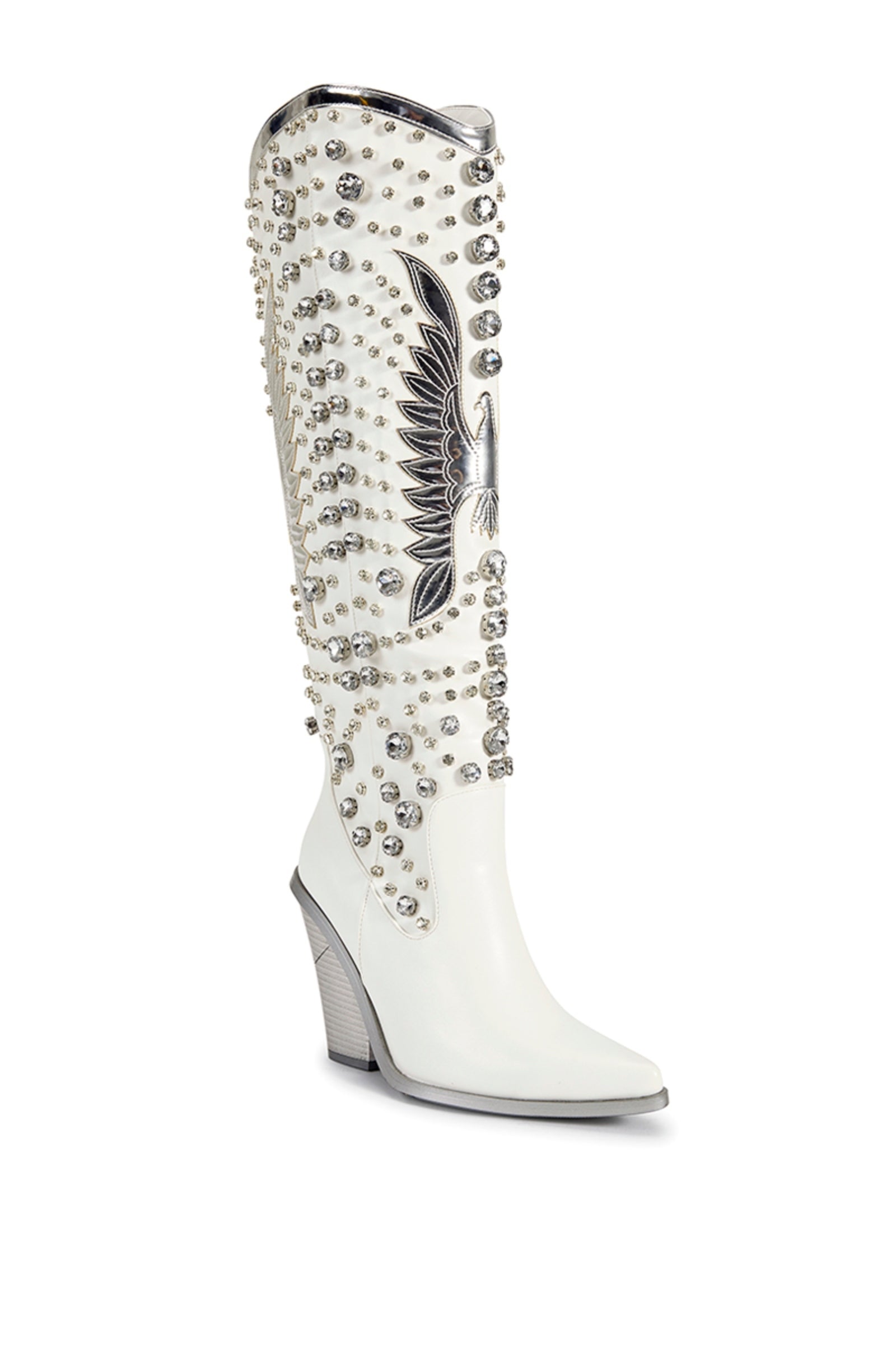 UPBEAT-WHITE WESTERN BOOT AZALEA WANG