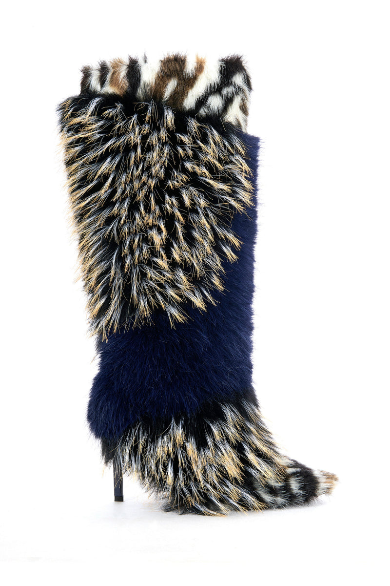 UPENDO-NAVYMULTI STILETTO BOOT | AZALEA WANG