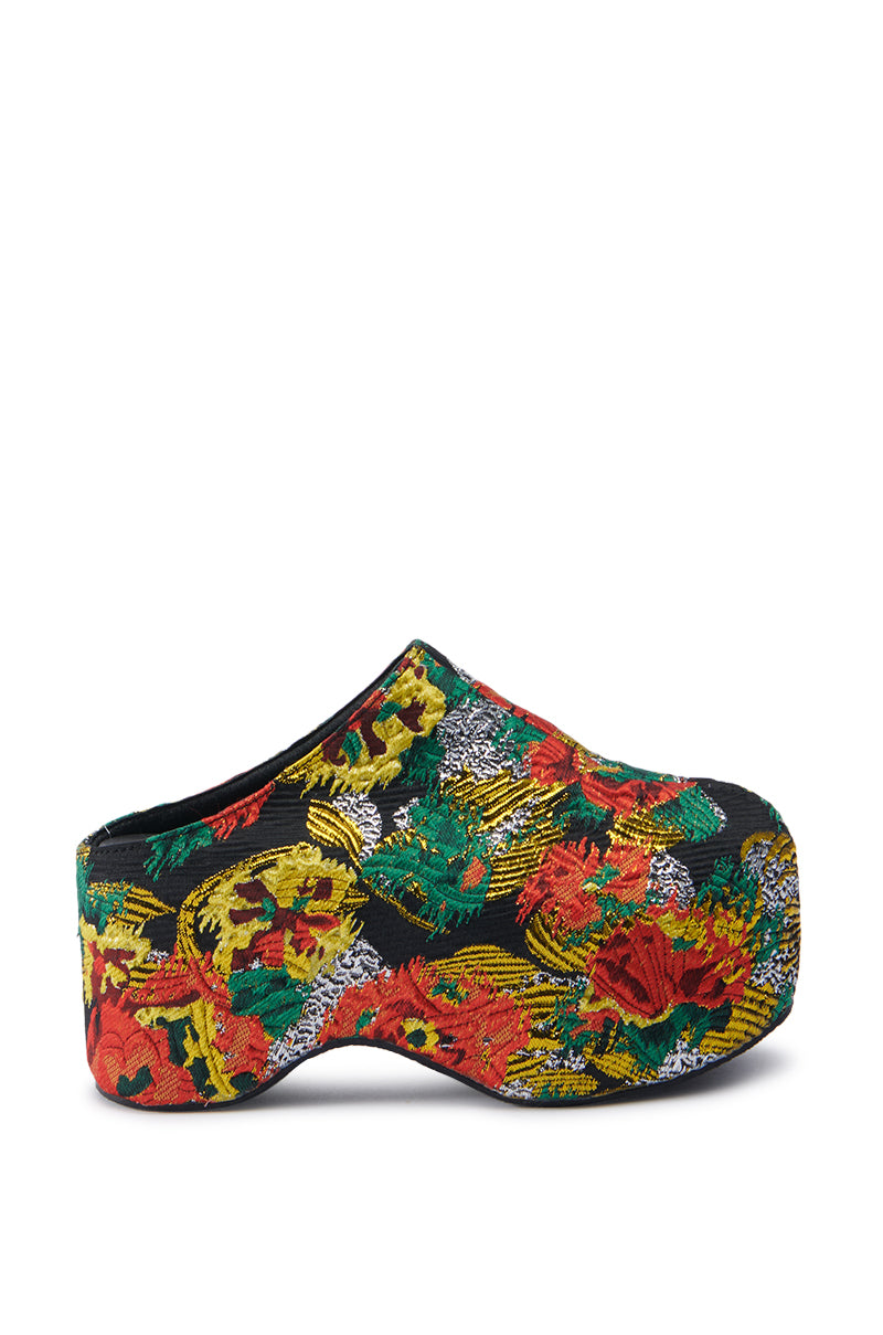 VESTA-MULTI BROCADE FLATFORM CLOG | AZALEA WANG