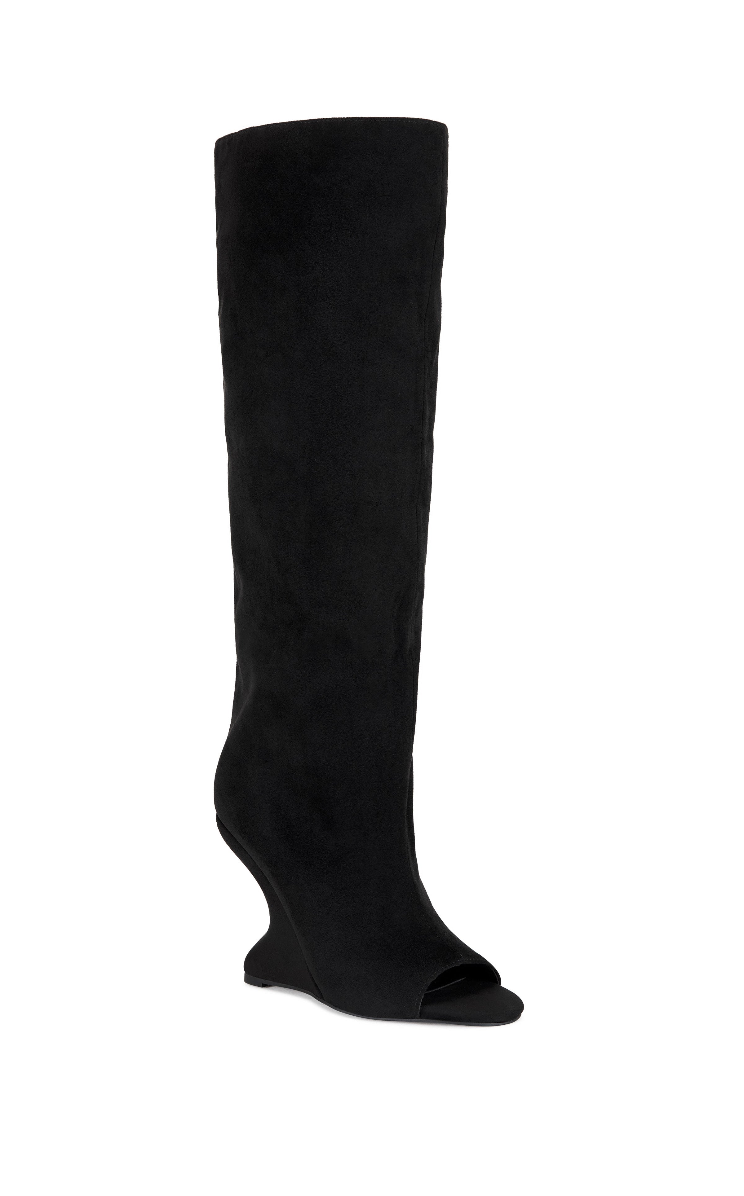 Vincent-black Peep Toe Wedge Boot Black / 6 / Wedge Vincent-black Peep Toe Wedge Boot Black / 6 / Wedge