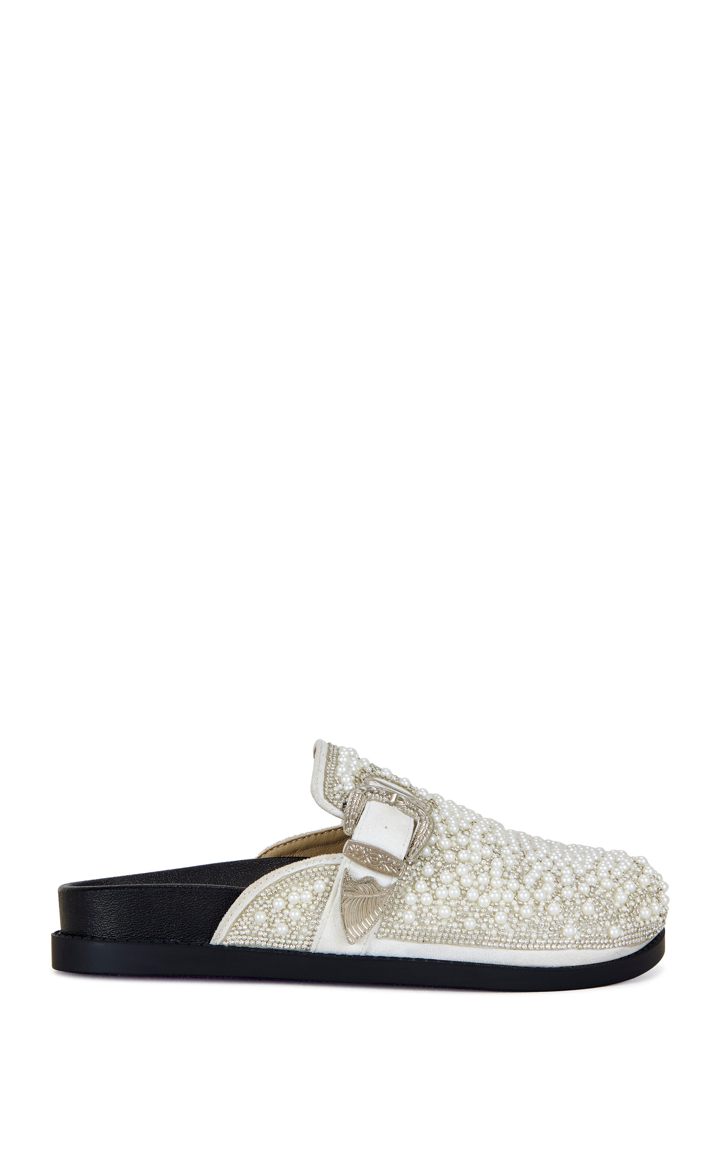 VIRGILE-WHITE FLAT MULE | AZALEA WANG
