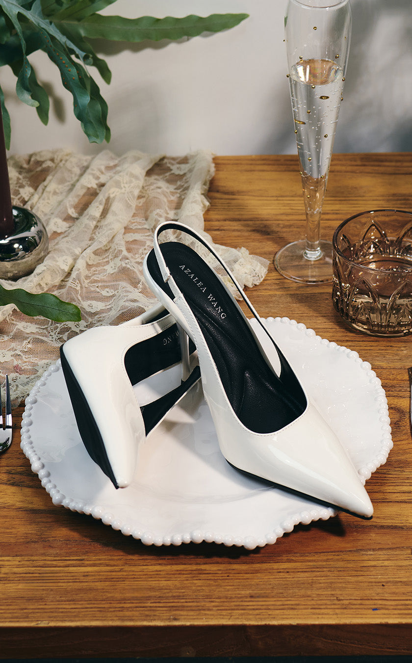 SYLVA-WHITE STILETTO PUMP | AZALEA WANG